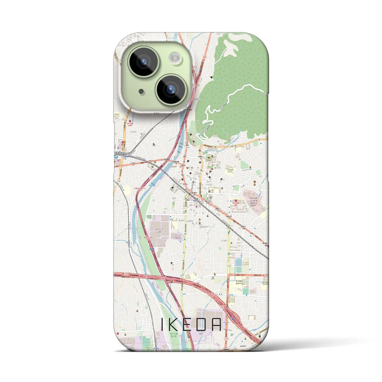 【池田(大阪府)】地図柄iPhoneケース(バックカバータイプ)