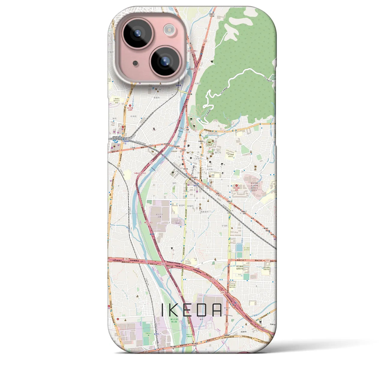 【池田(大阪府)】地図柄iPhoneケース(バックカバータイプ)