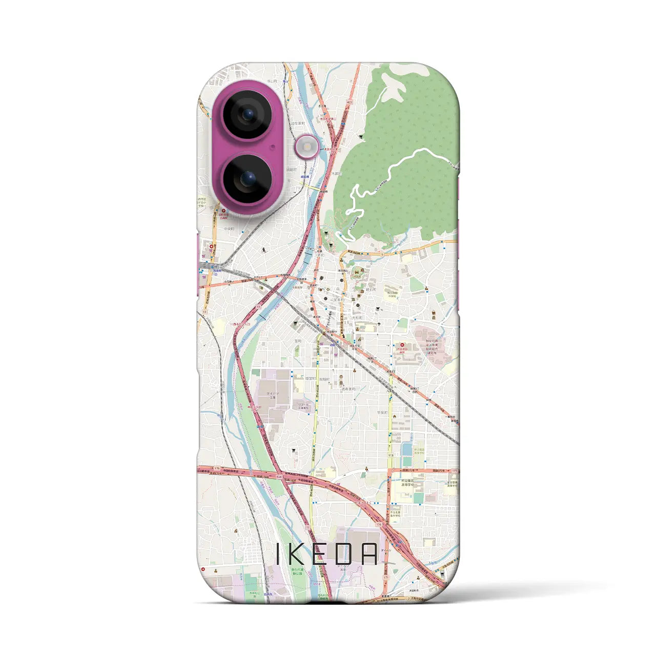 【池田(大阪府)】地図柄iPhoneケース(バックカバータイプ)