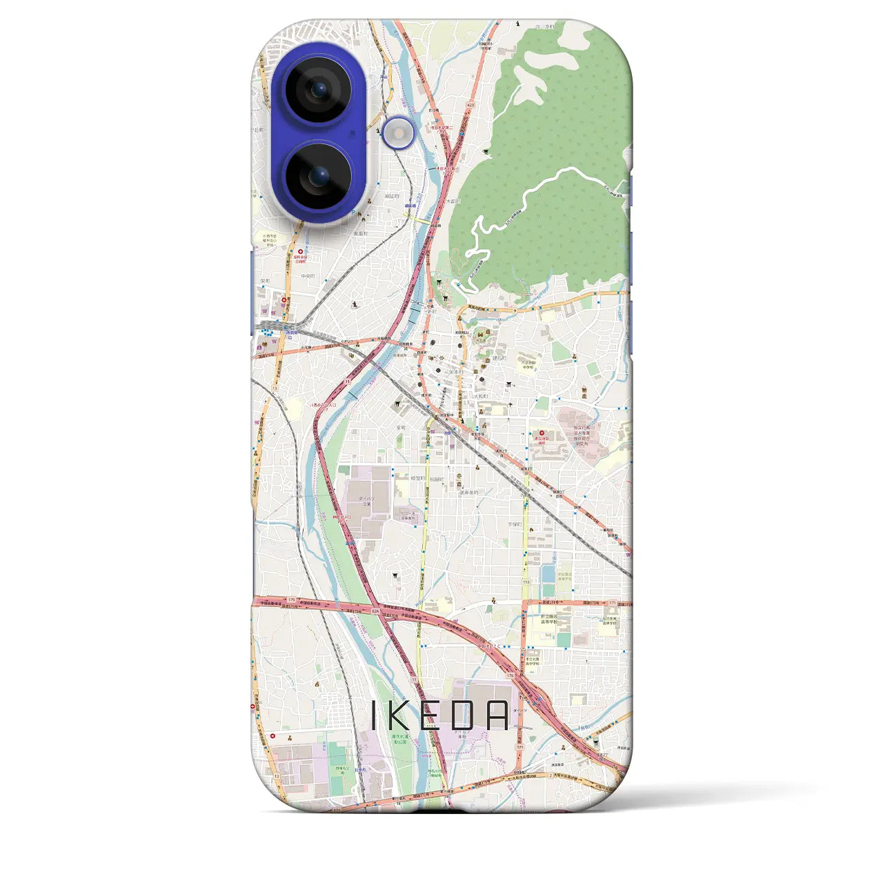 【池田(大阪府)】地図柄iPhoneケース(バックカバータイプ)ナチュラル・iPhone 16 Pro Max 用