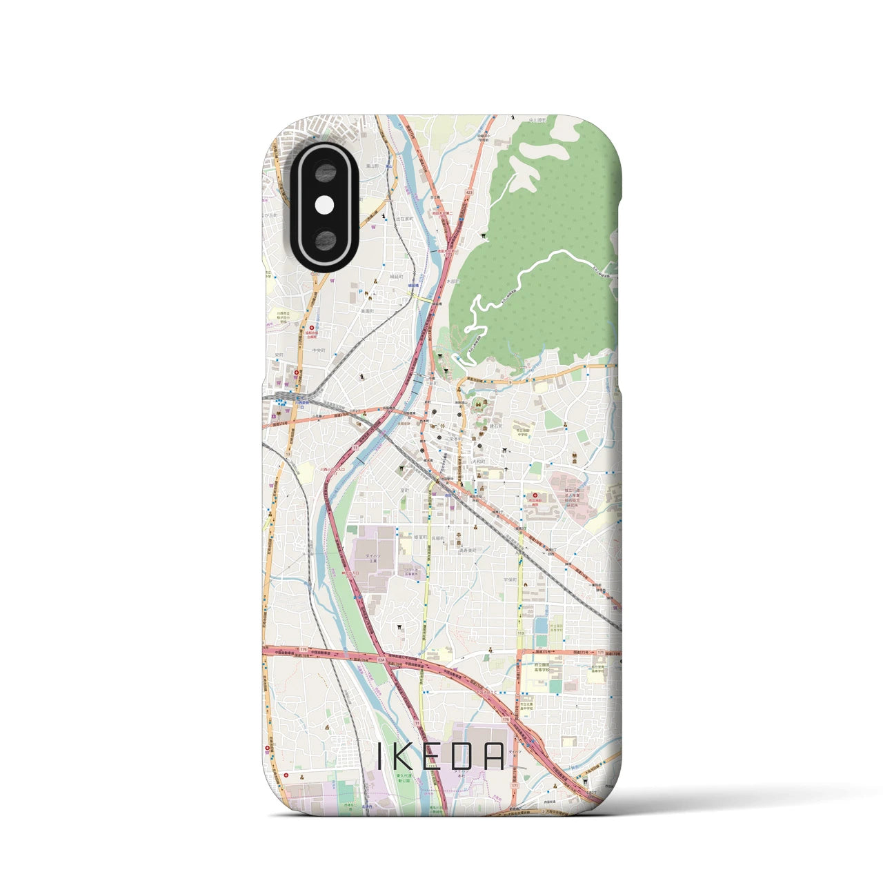 【池田(大阪府)】地図柄iPhoneケース(バックカバータイプ)