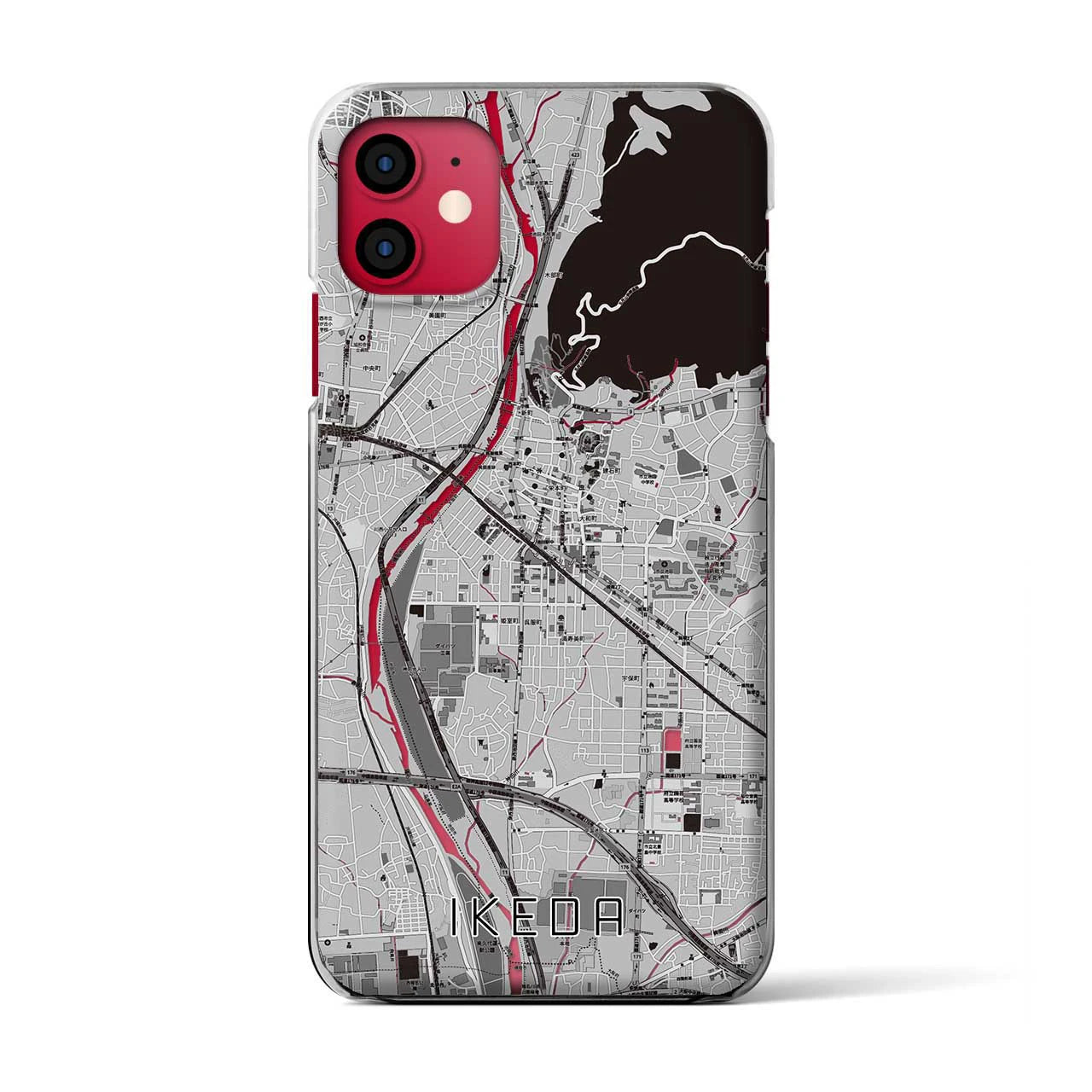 【池田(大阪府)】地図柄iPhoneケース(クリアタイプ)