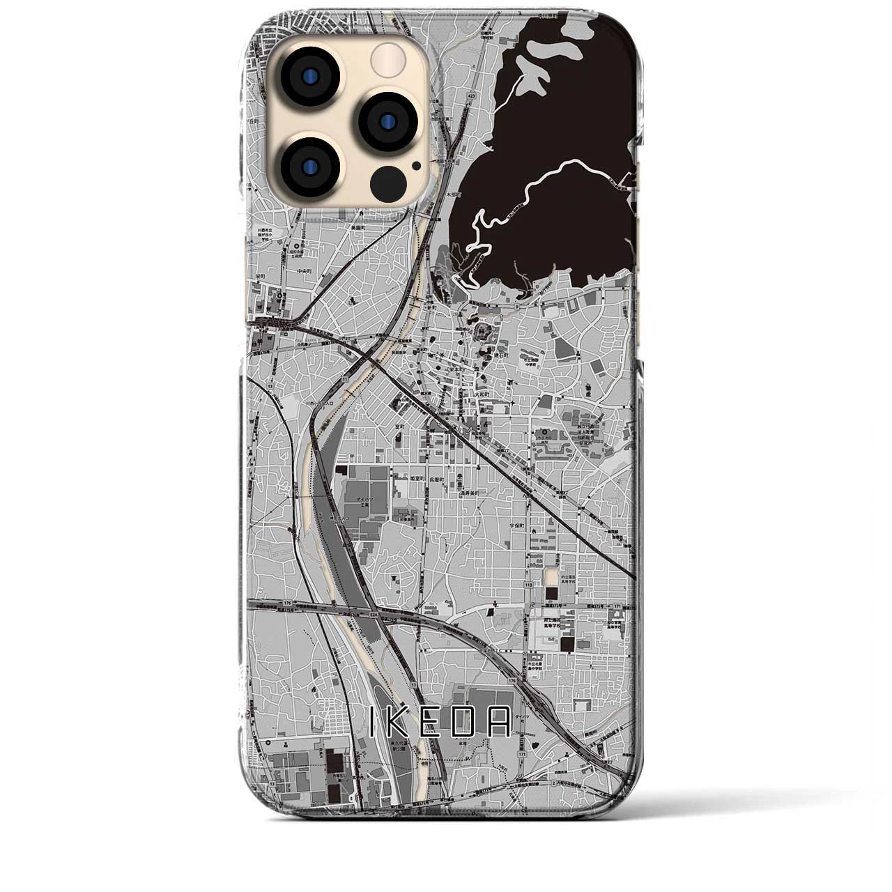 【池田(大阪府)】地図柄iPhoneケース(クリアタイプ)