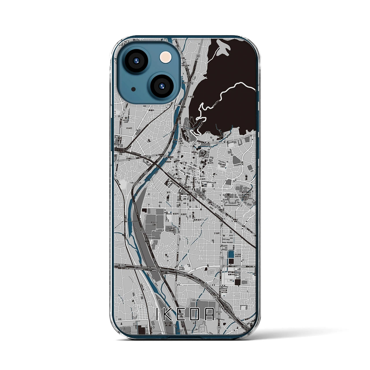 【池田(大阪府)】地図柄iPhoneケース(クリアタイプ)