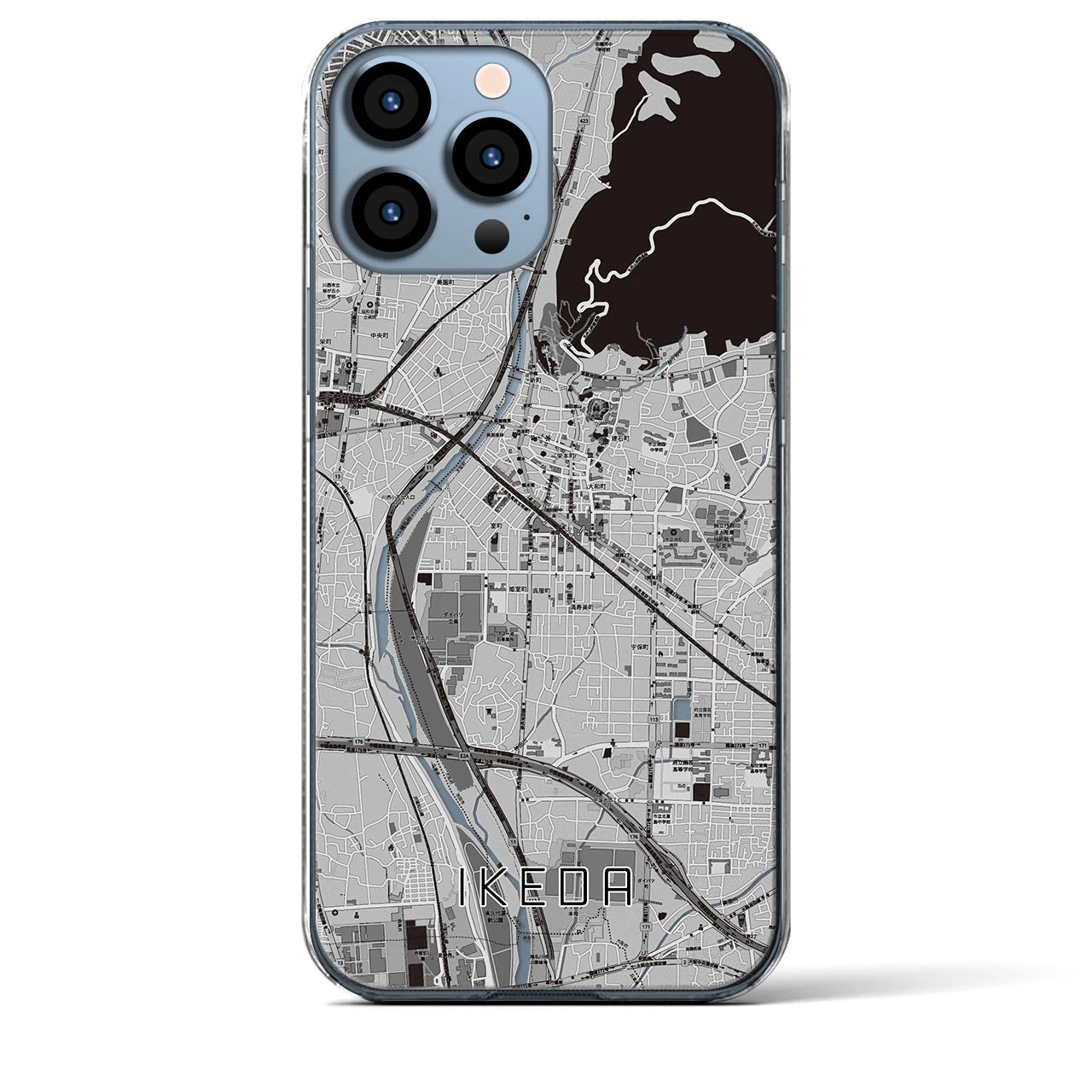 【池田(大阪府)】地図柄iPhoneケース(クリアタイプ)