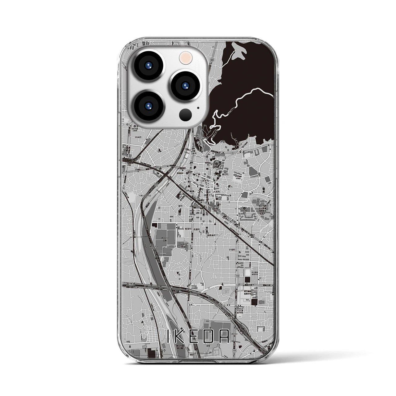 【池田(大阪府)】地図柄iPhoneケース(クリアタイプ)