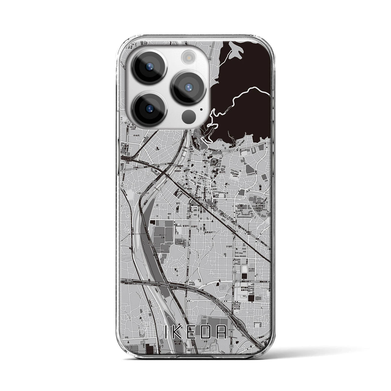 【池田(大阪府)】地図柄iPhoneケース(クリアタイプ)