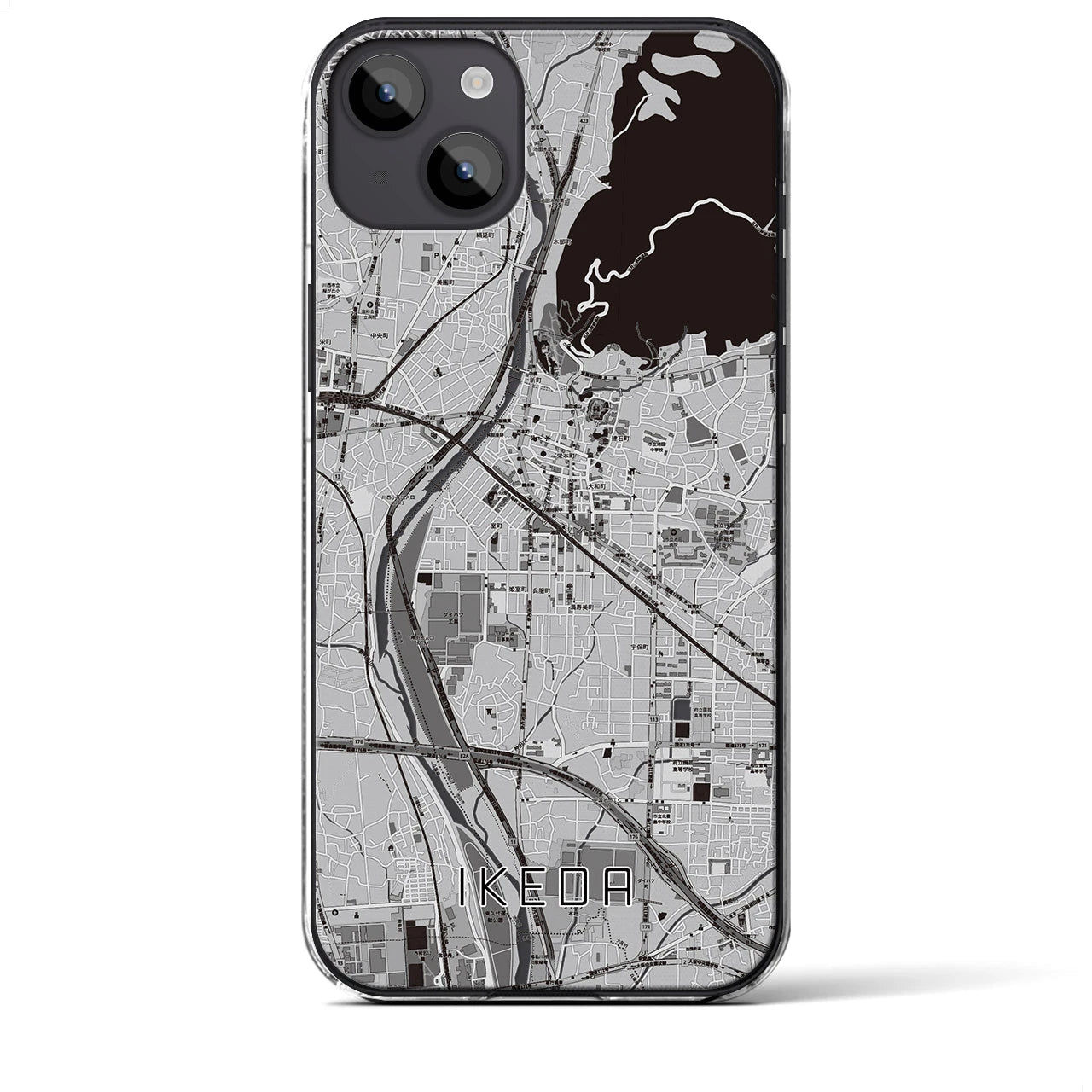 【池田(大阪府)】地図柄iPhoneケース(クリアタイプ)
