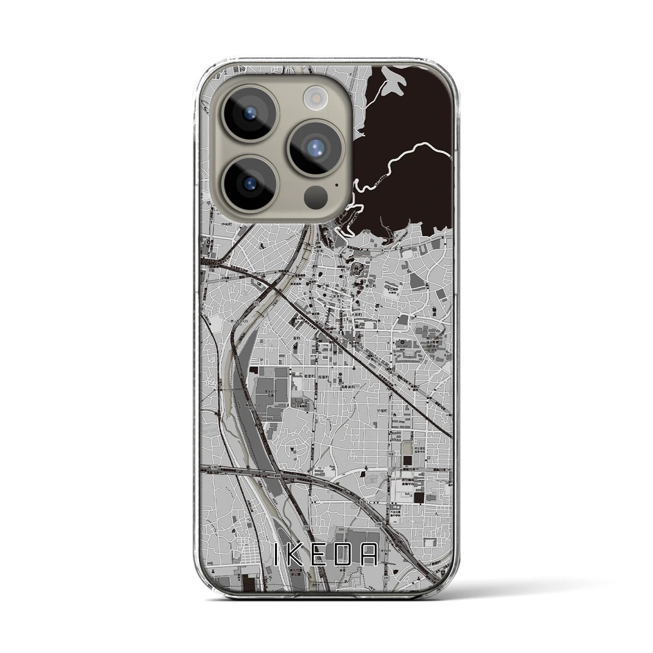 【池田(大阪府)】地図柄iPhoneケース(クリアタイプ)