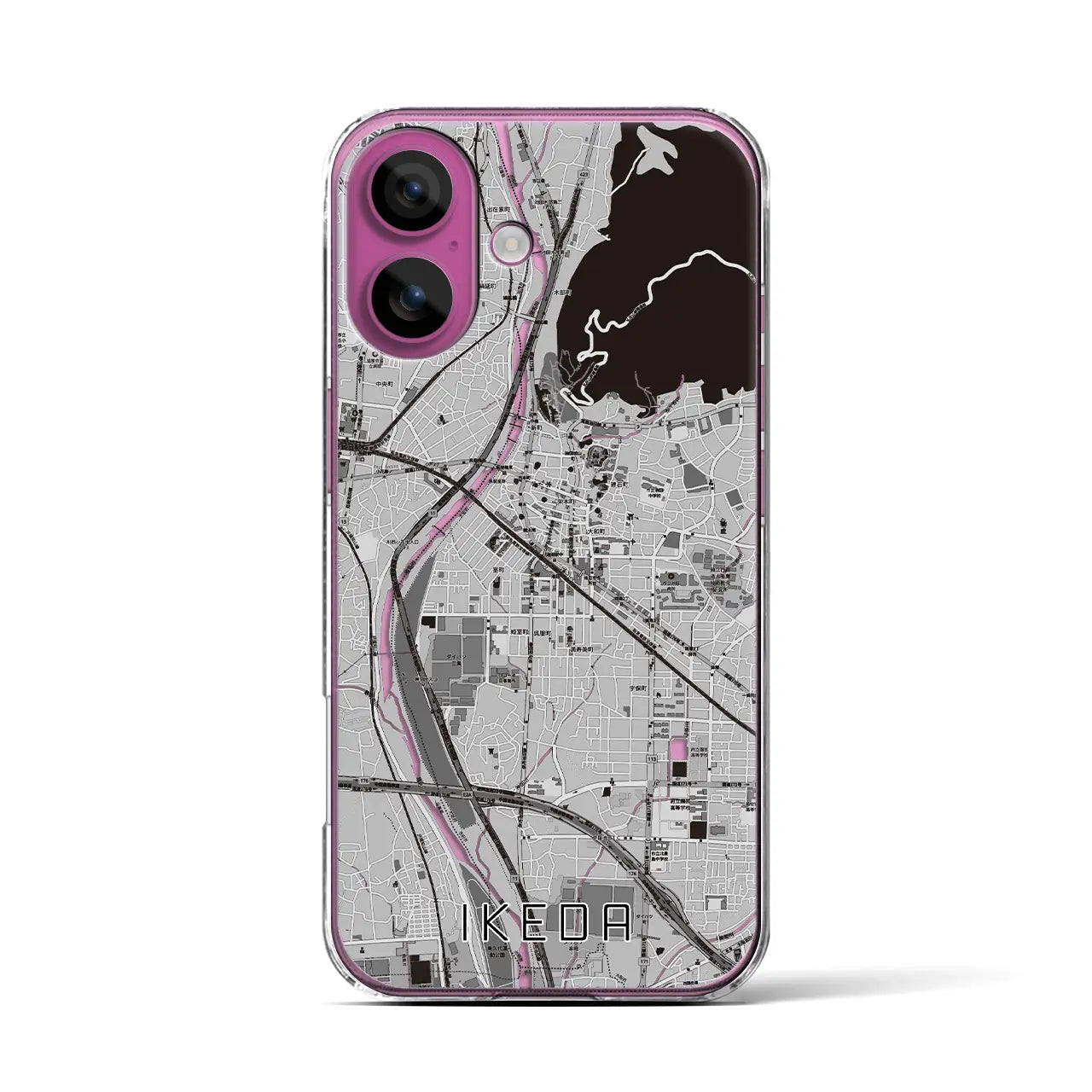 【池田(大阪府)】地図柄iPhoneケース(クリアタイプ)