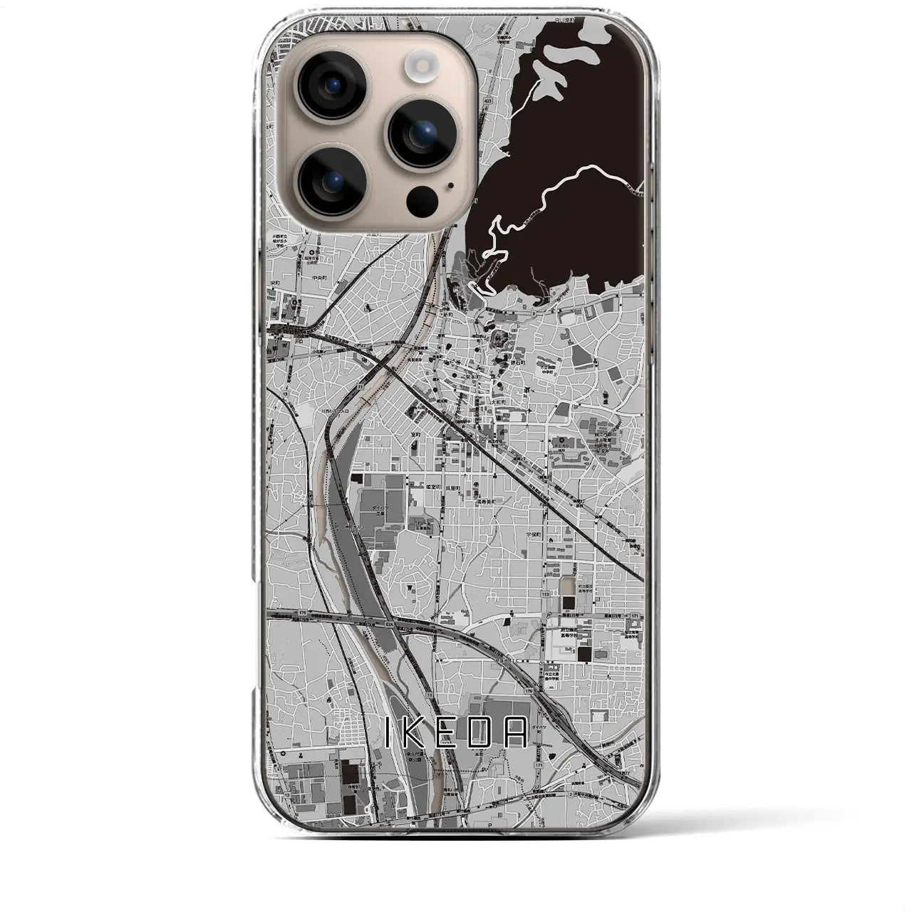 【池田(大阪府)】地図柄iPhoneケース(クリアタイプ)