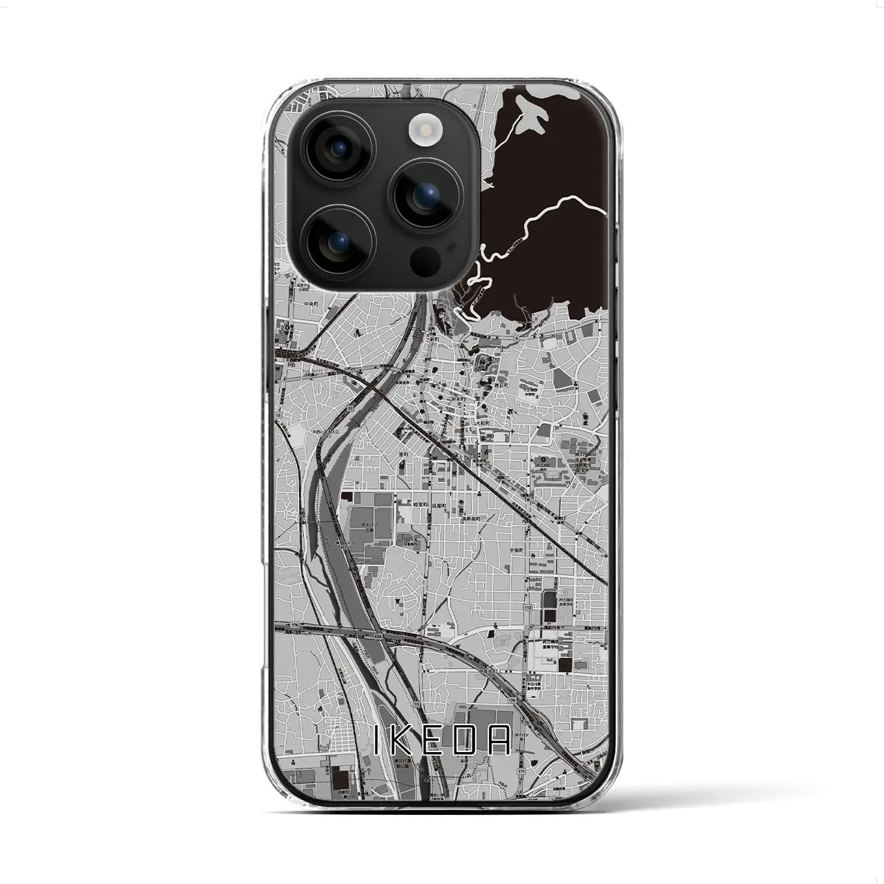 【池田(大阪府)】地図柄iPhoneケース(クリアタイプ)