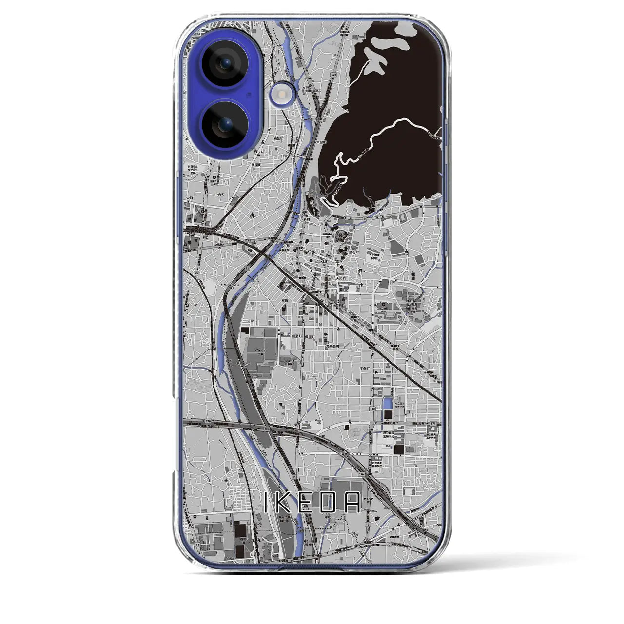 【池田(大阪府)】地図柄iPhoneケース(クリアタイプ)