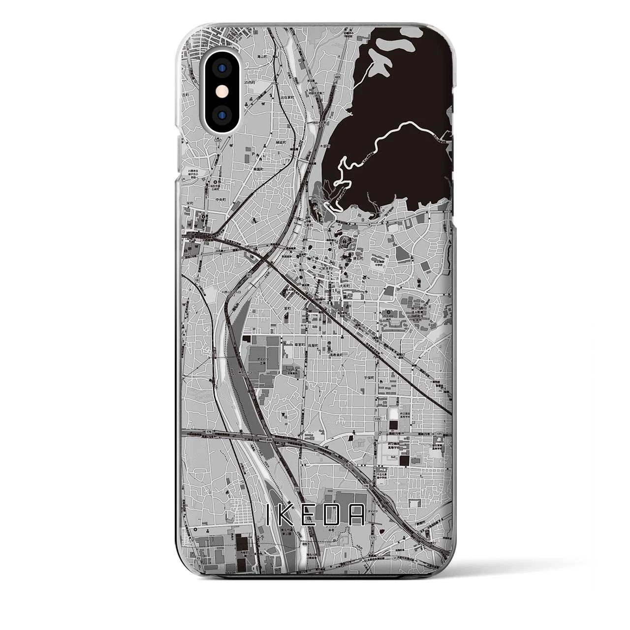 【池田(大阪府)】地図柄iPhoneケース(クリアタイプ)