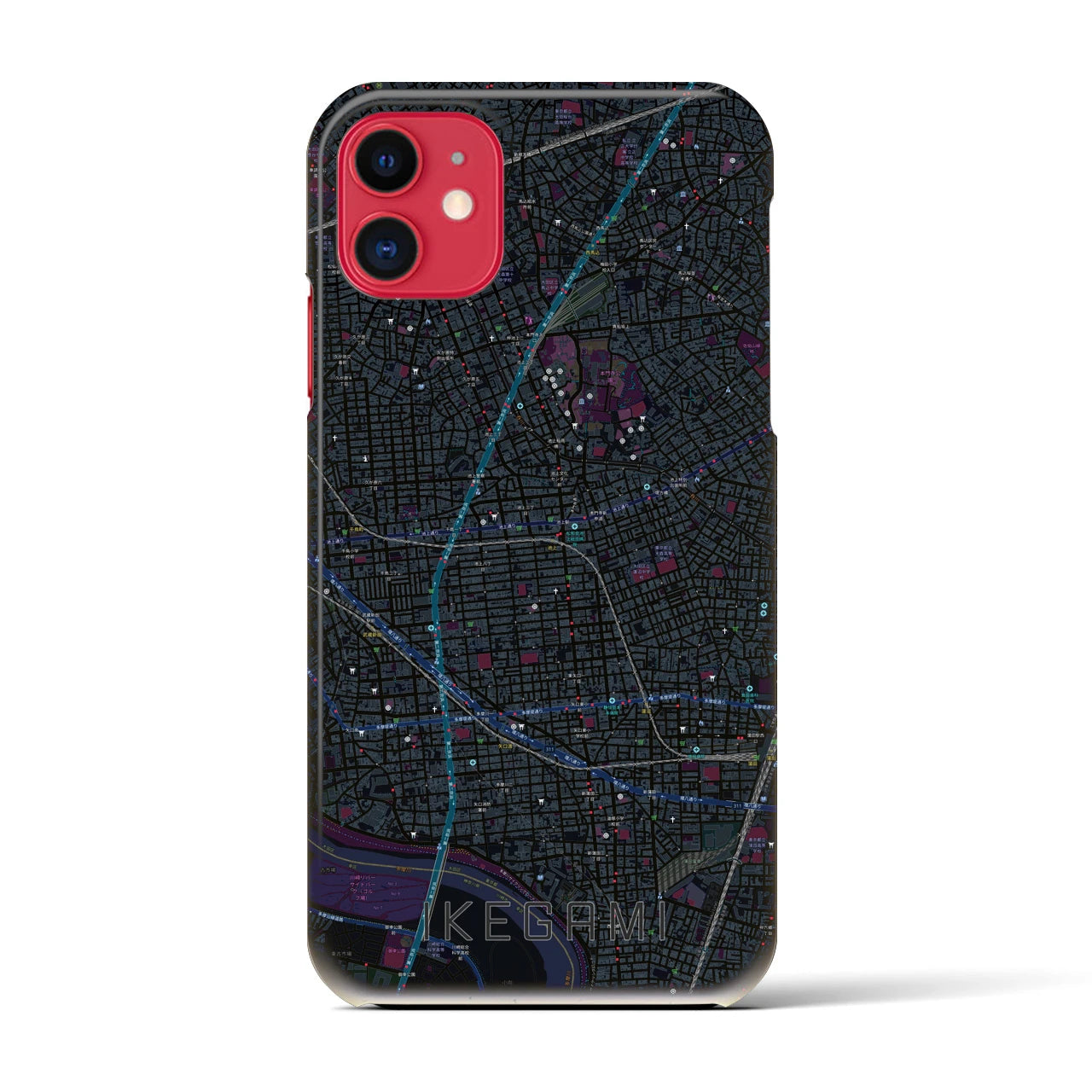 【池上(東京都)】地図柄iPhoneケース(バックカバータイプ)
