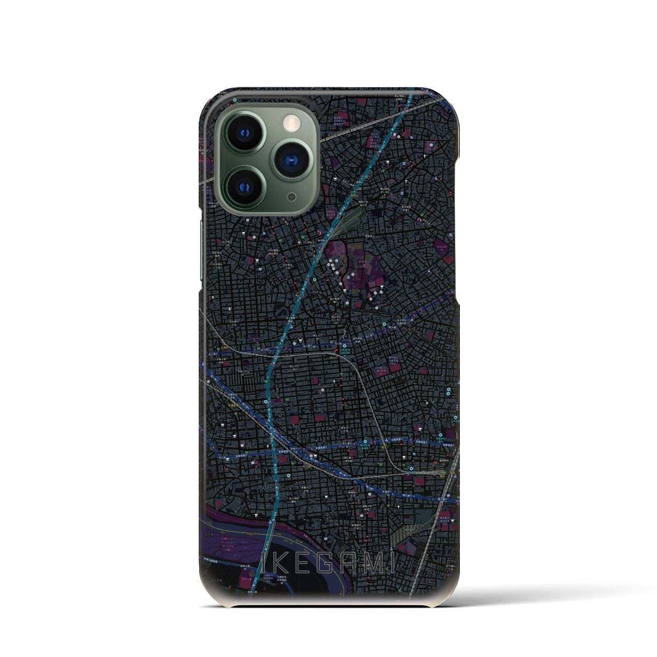 【池上(東京都)】地図柄iPhoneケース(バックカバータイプ)