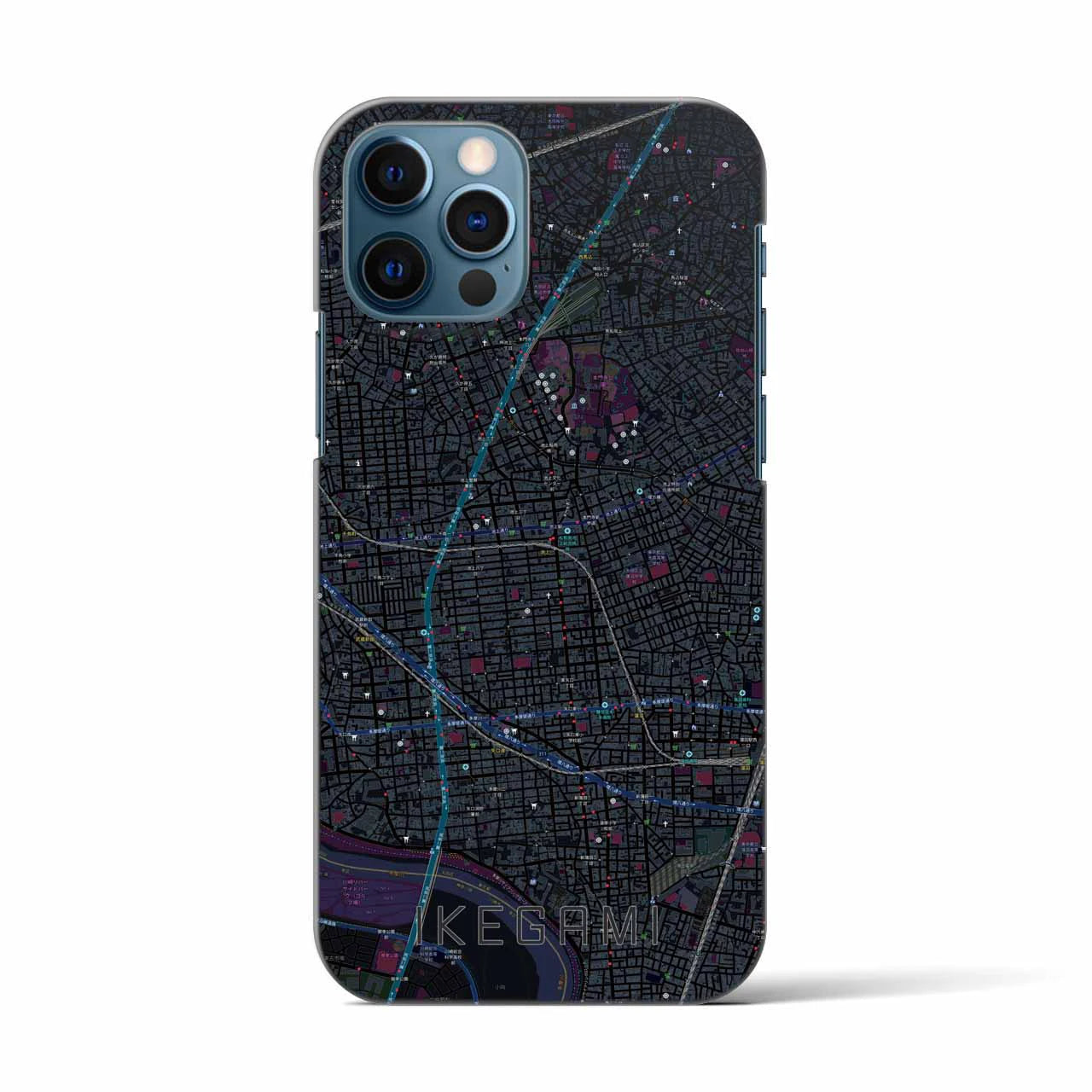 【池上(東京都)】地図柄iPhoneケース(バックカバータイプ)