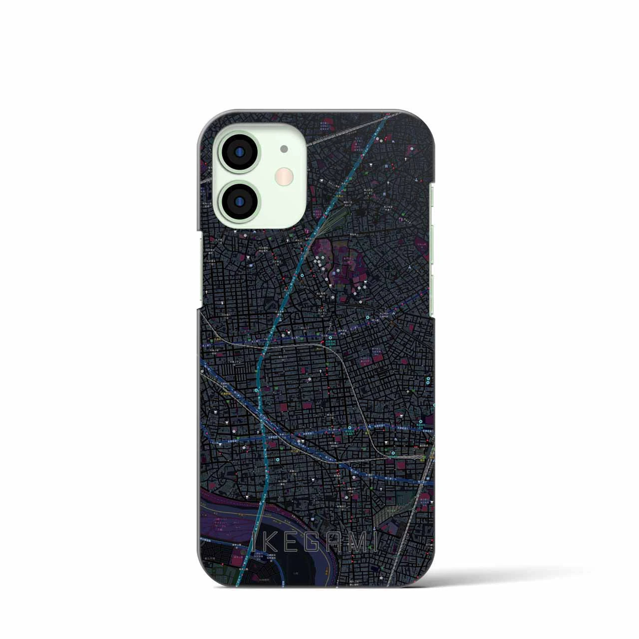 【池上(東京都)】地図柄iPhoneケース(バックカバータイプ)