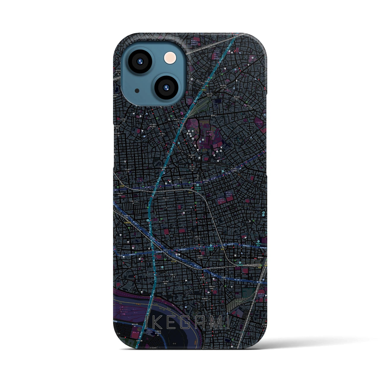 【池上(東京都)】地図柄iPhoneケース(バックカバータイプ)