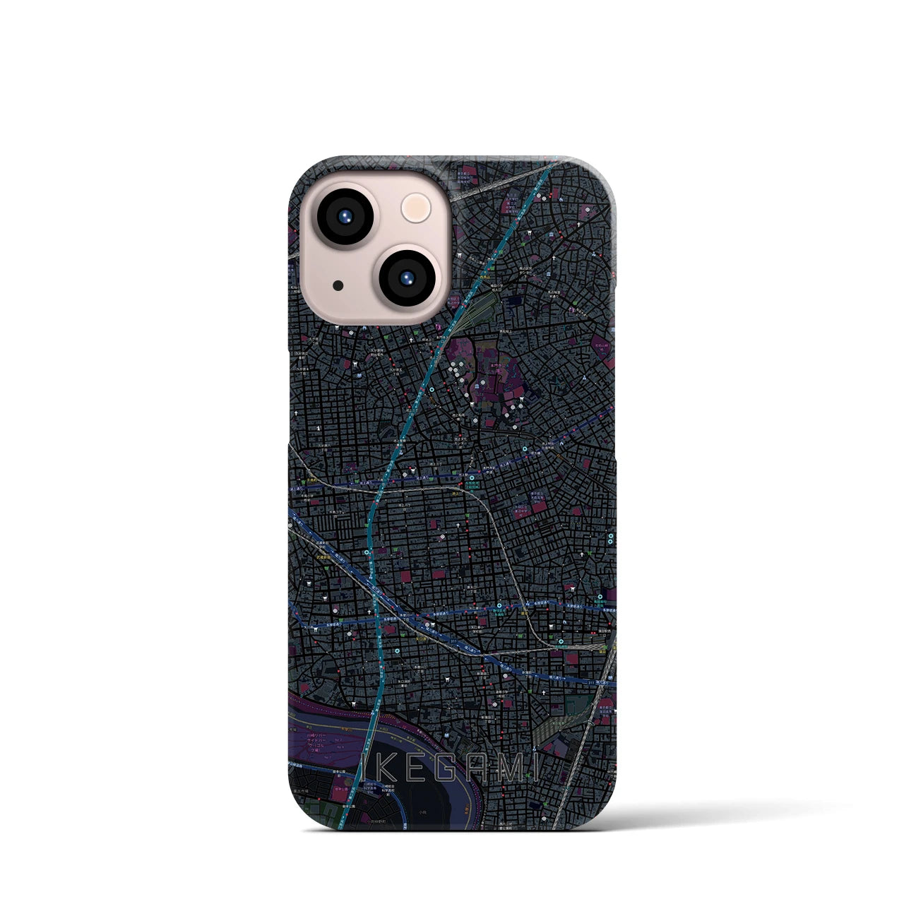 【池上(東京都)】地図柄iPhoneケース(バックカバータイプ)