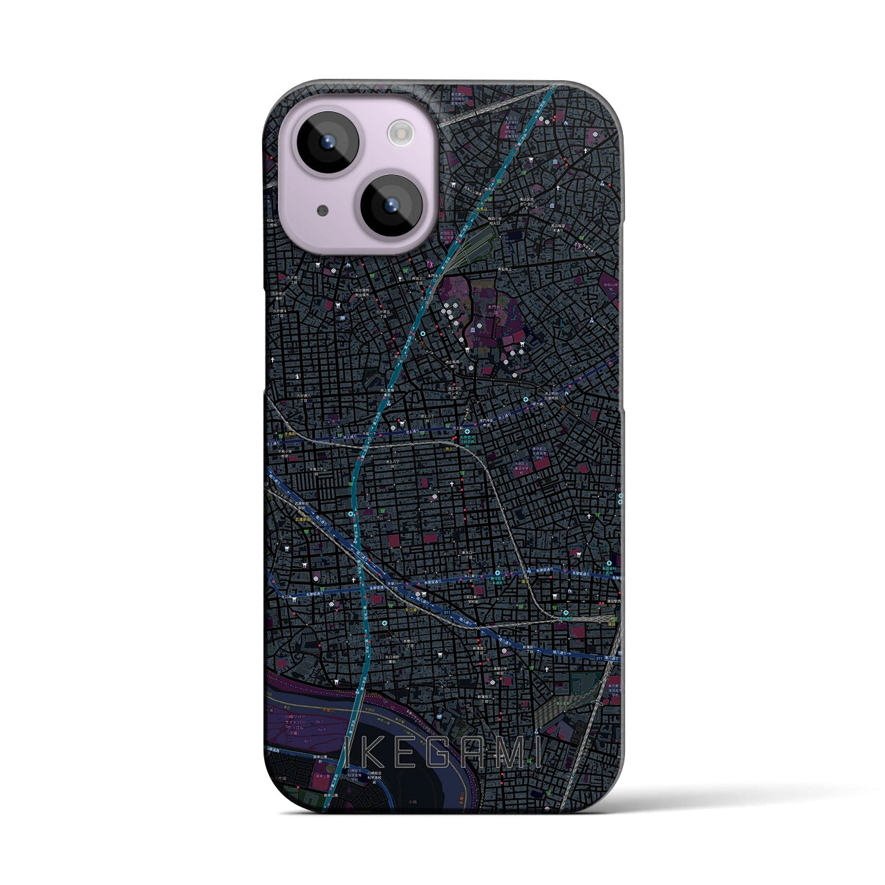 【池上(東京都)】地図柄iPhoneケース(バックカバータイプ)