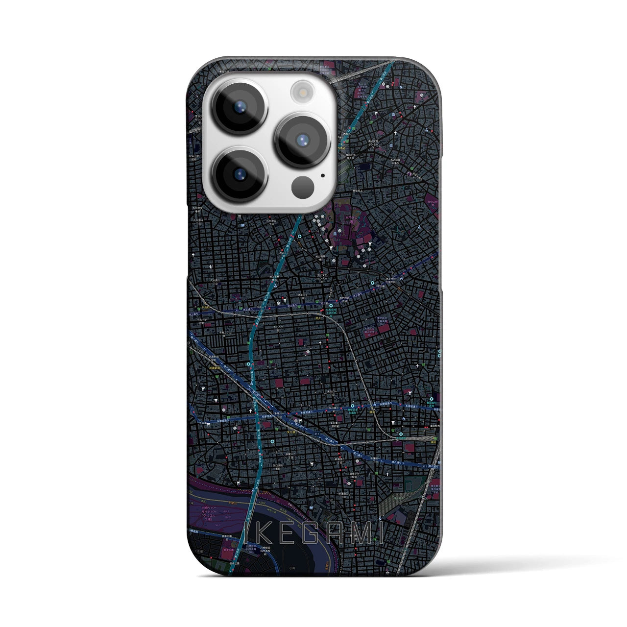 【池上(東京都)】地図柄iPhoneケース(バックカバータイプ)