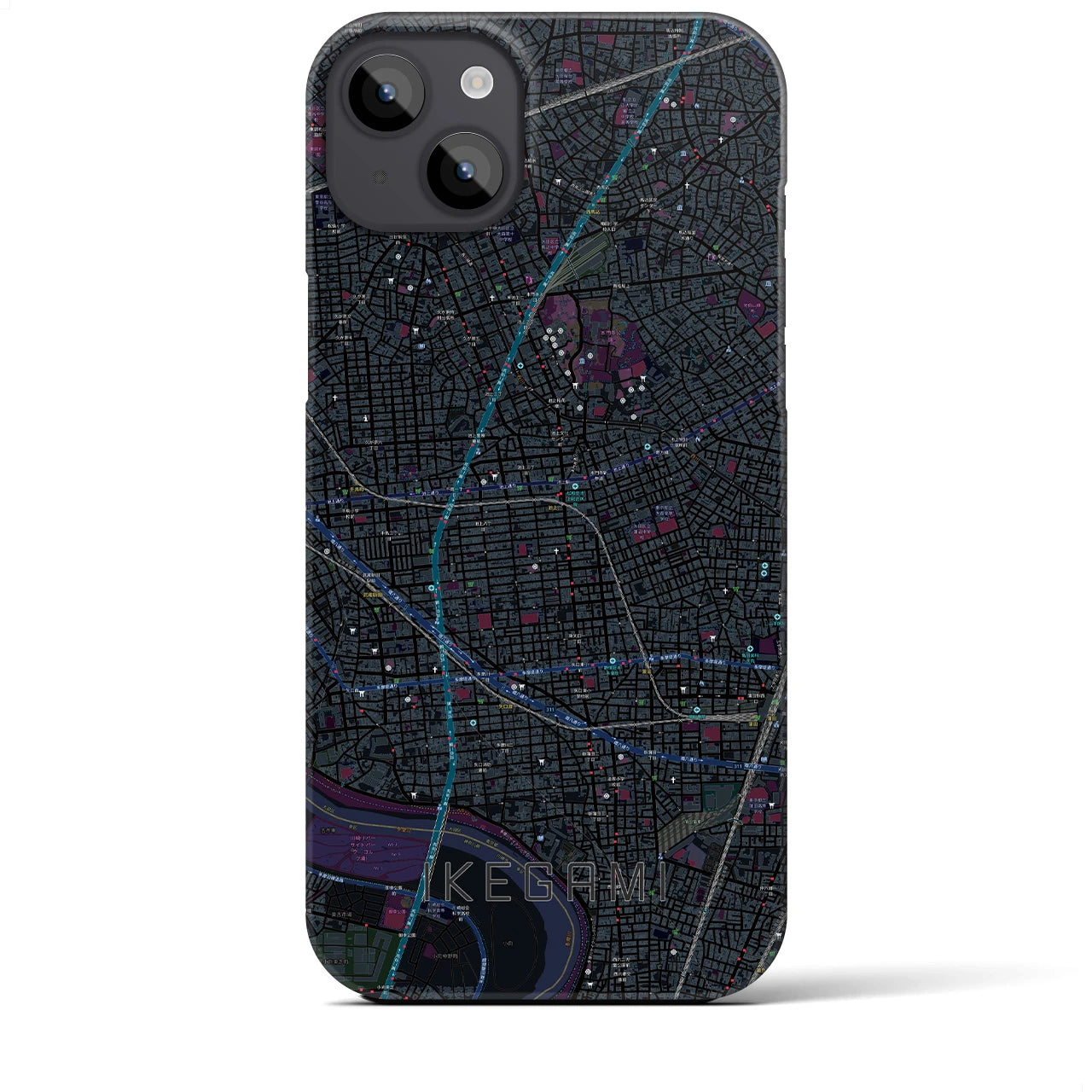 【池上(東京都)】地図柄iPhoneケース(バックカバータイプ)