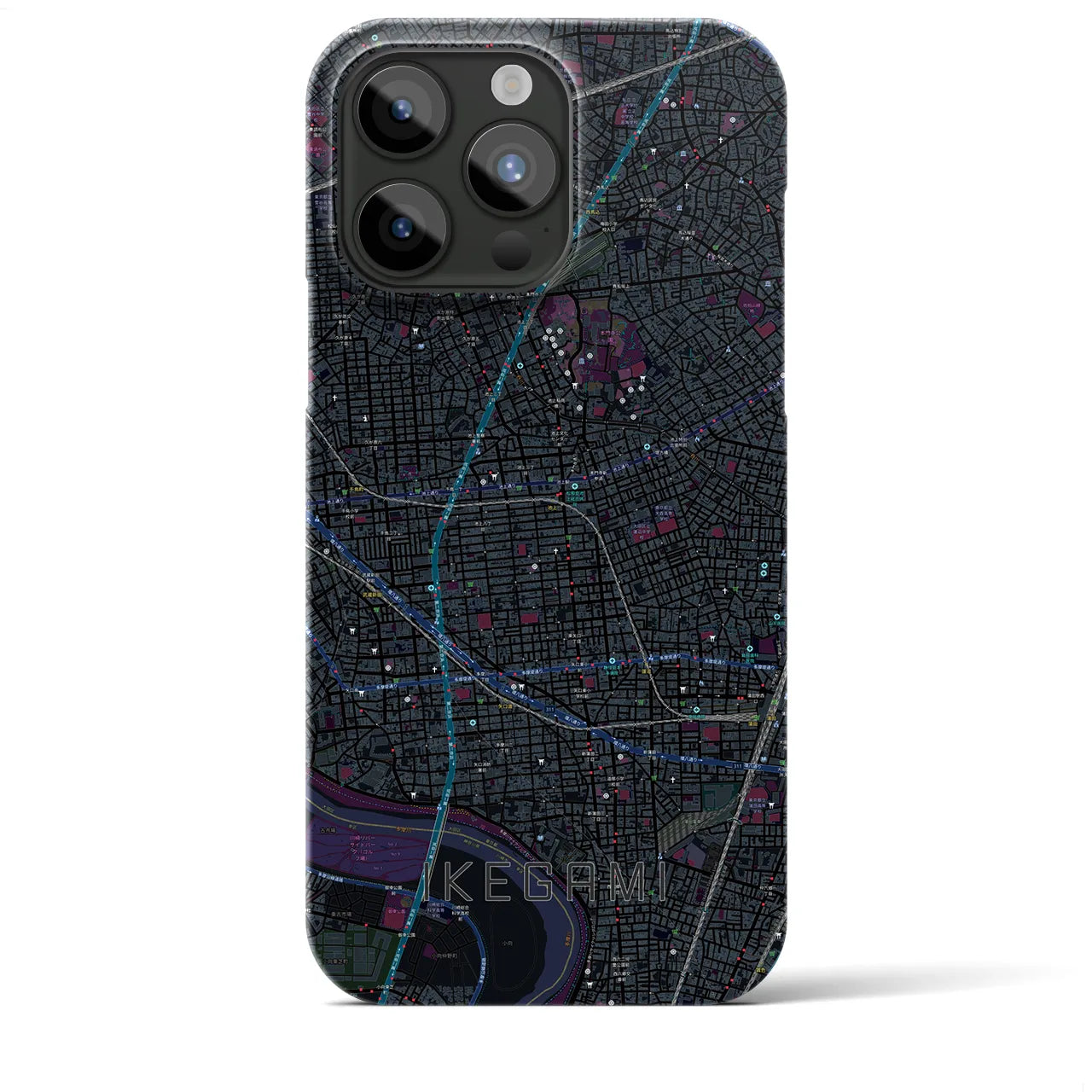 【池上(東京都)】地図柄iPhoneケース(バックカバータイプ)