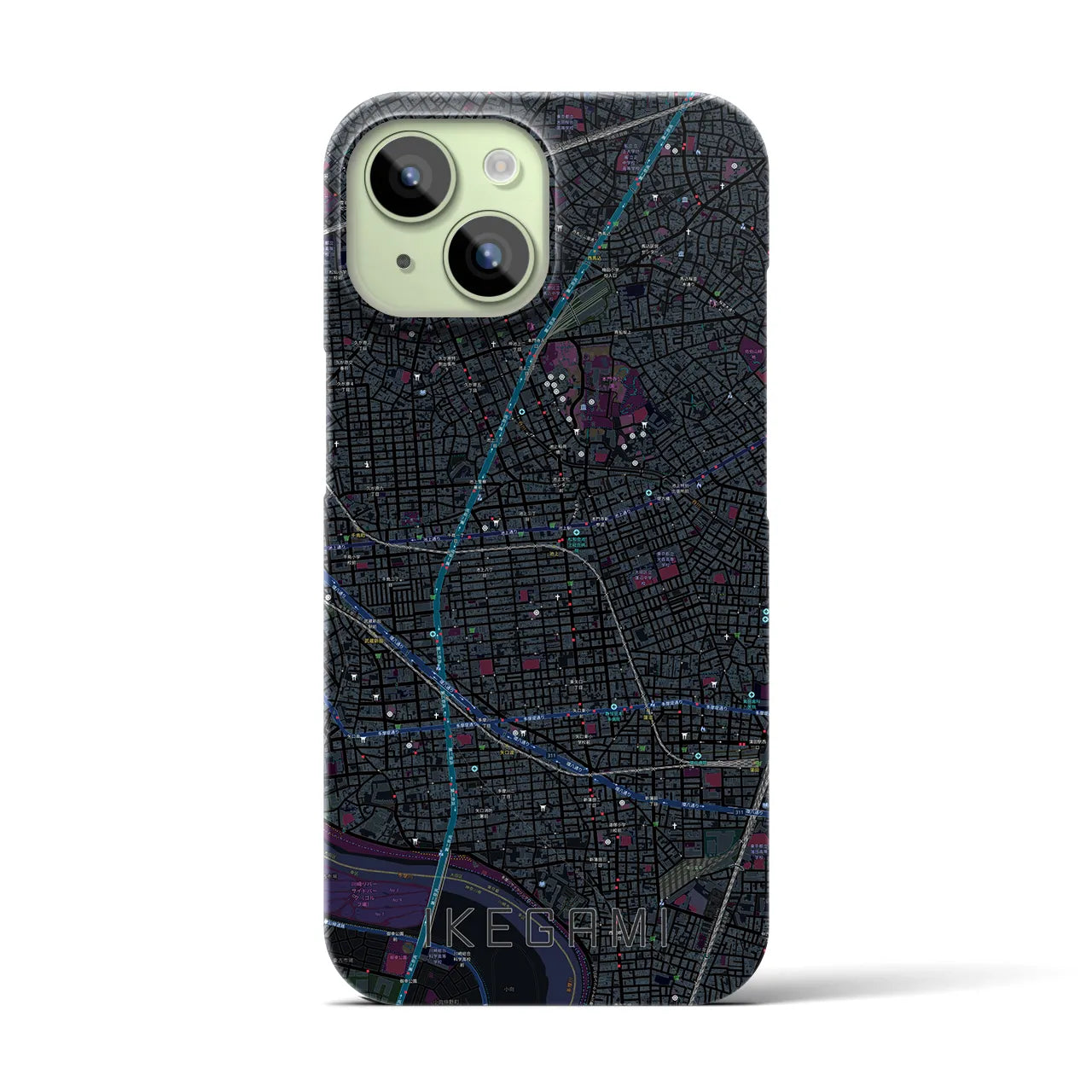 【池上(東京都)】地図柄iPhoneケース(バックカバータイプ)