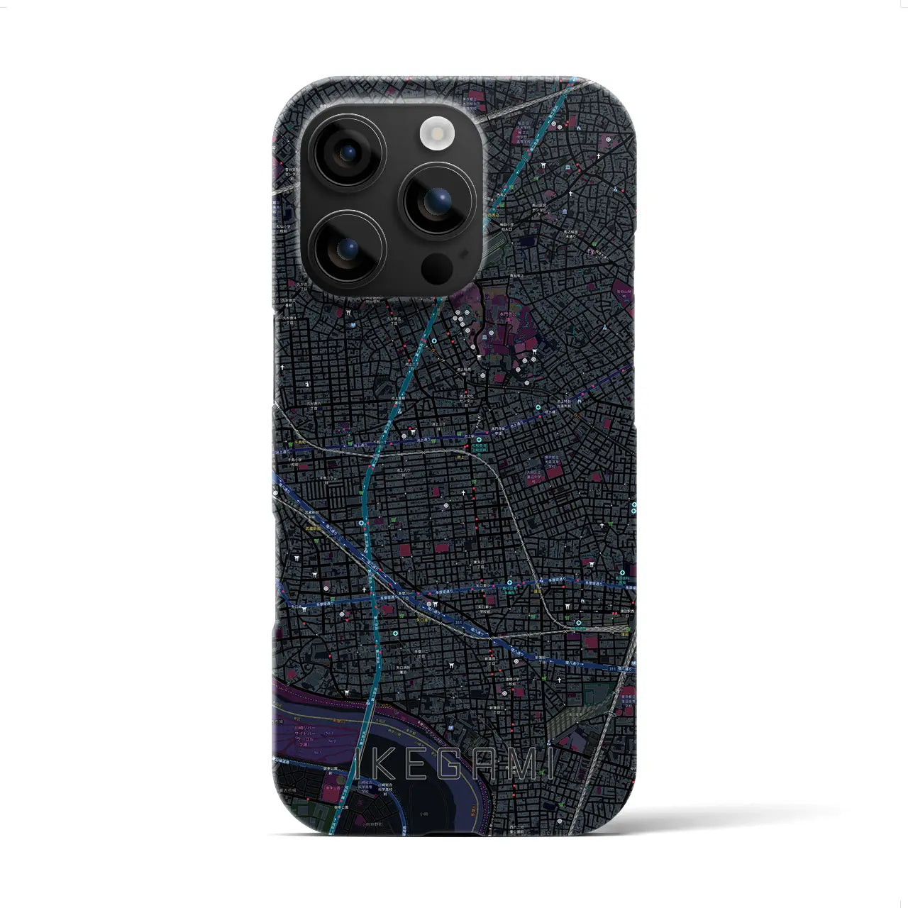 【池上(東京都)】地図柄iPhoneケース(バックカバータイプ)