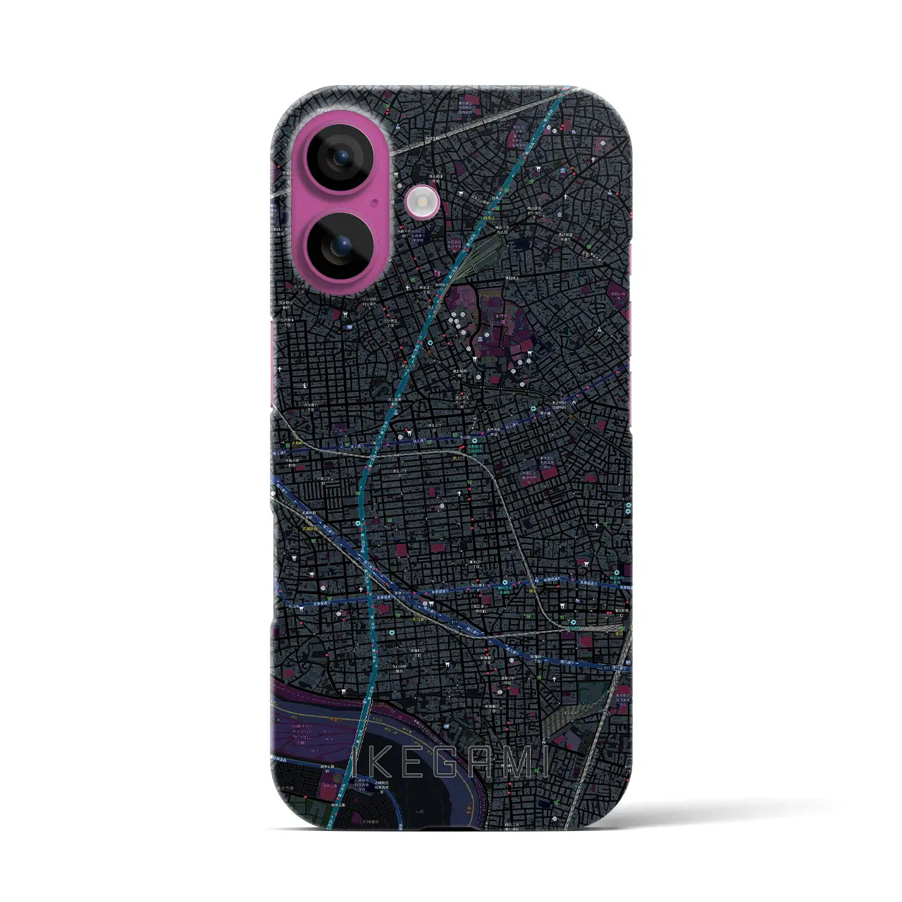 【池上(東京都)】地図柄iPhoneケース(バックカバータイプ)