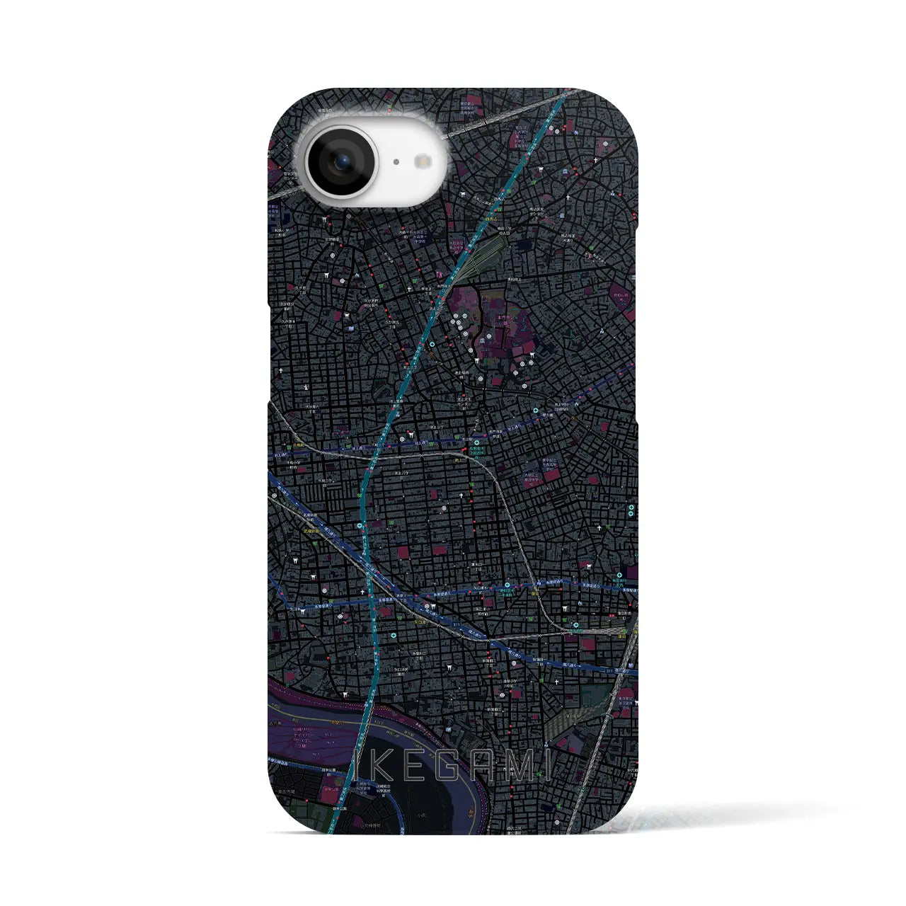【池上(東京都)】地図柄iPhoneケース(バックカバータイプ)