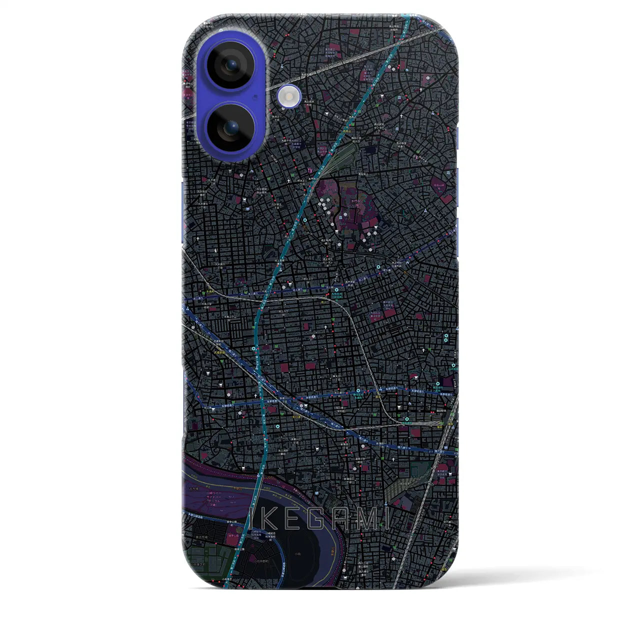 【池上(東京都)】地図柄iPhoneケース(バックカバータイプ)