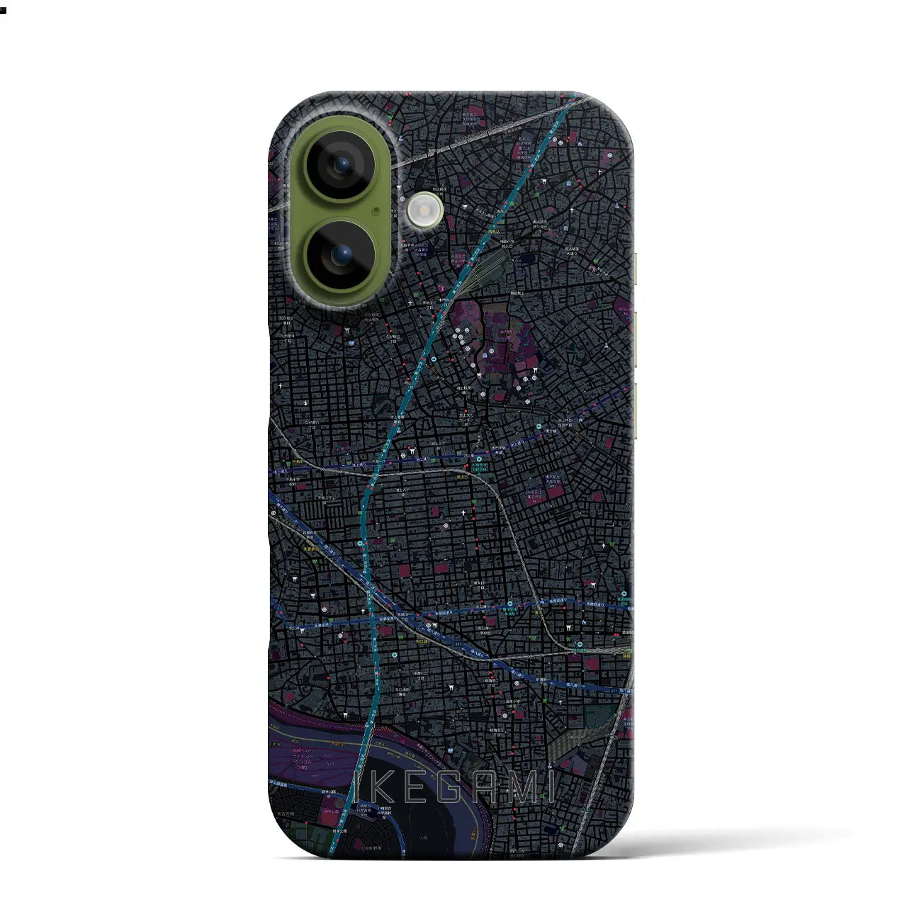 【池上(東京都)】地図柄iPhoneケース(バックカバータイプ)