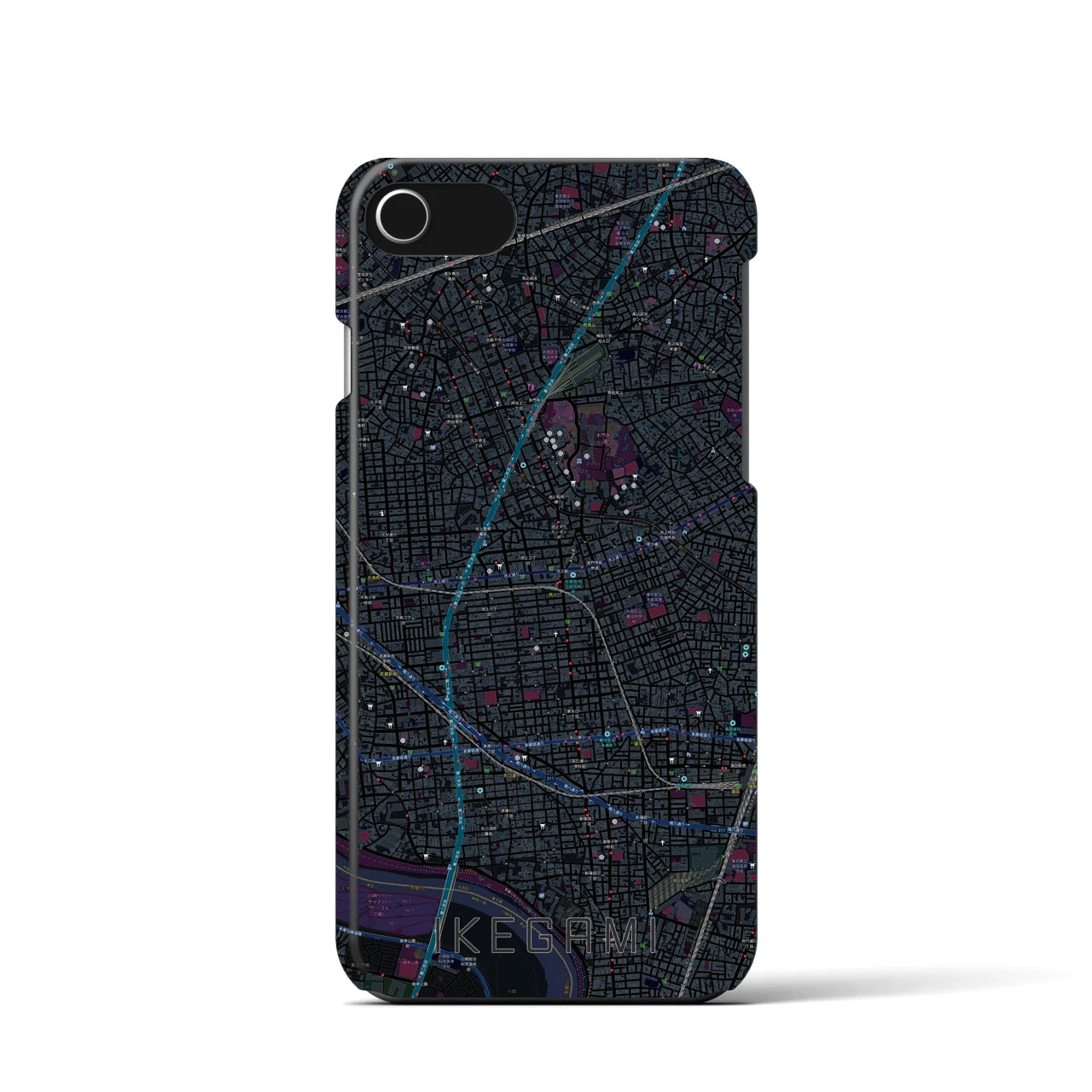 【池上(東京都)】地図柄iPhoneケース(バックカバータイプ)