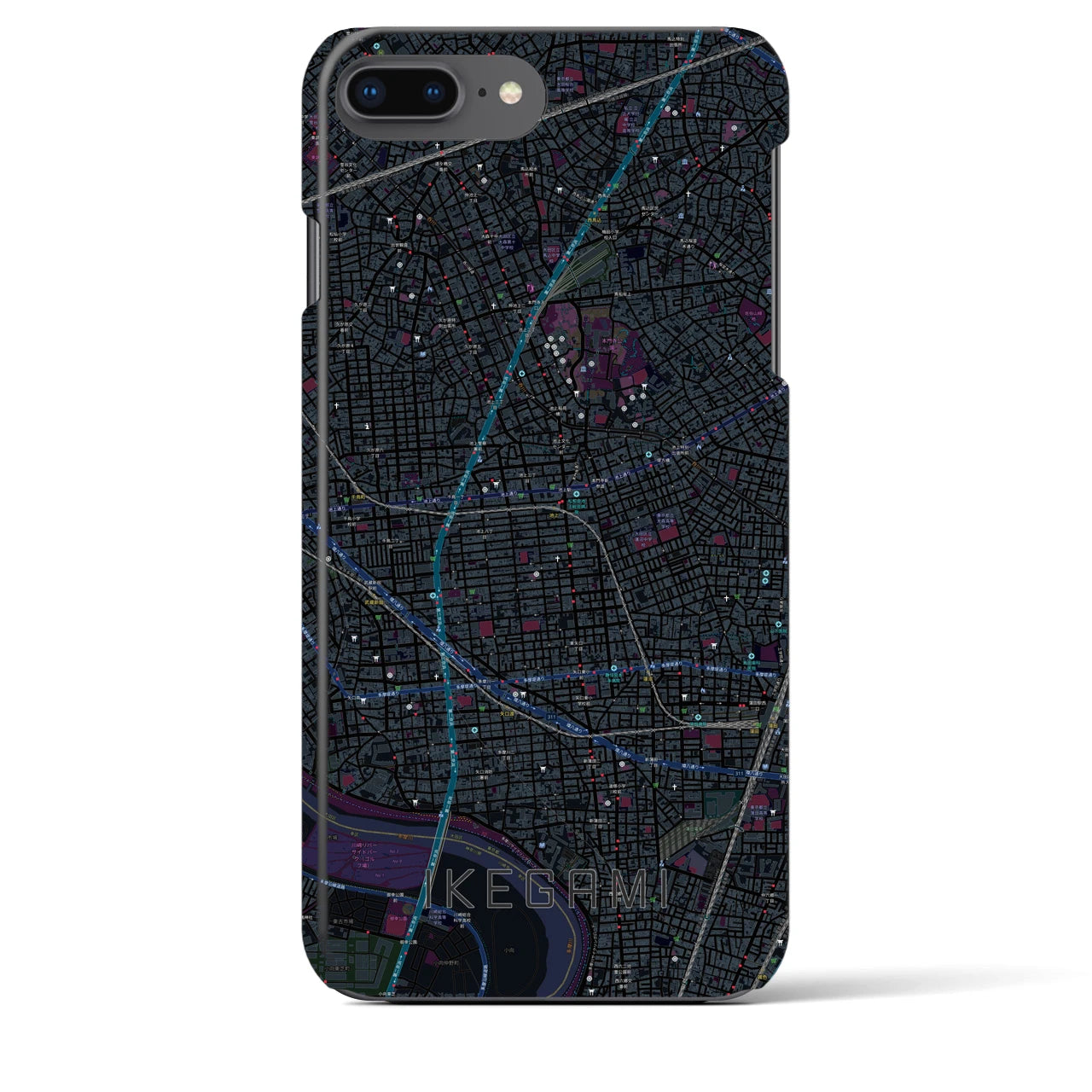 【池上(東京都)】地図柄iPhoneケース(バックカバータイプ)