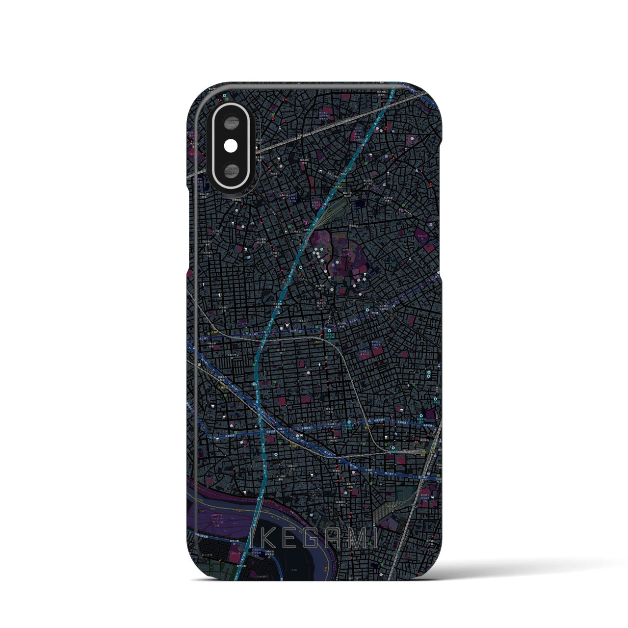 【池上(東京都)】地図柄iPhoneケース(バックカバータイプ)