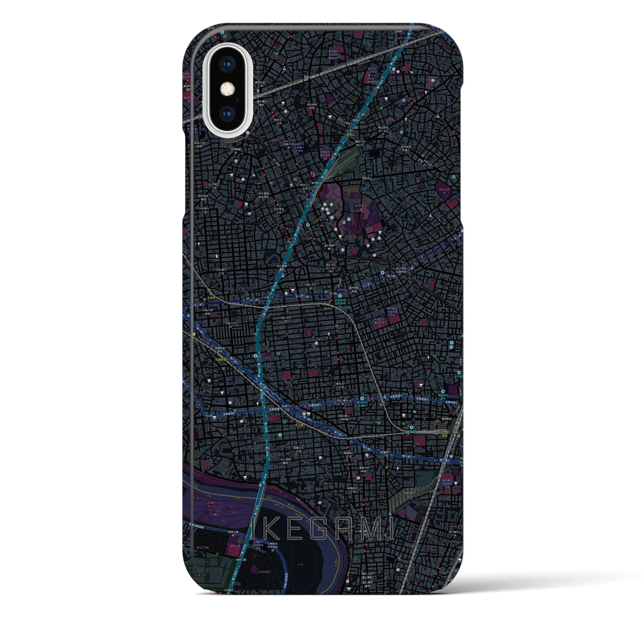 【池上(東京都)】地図柄iPhoneケース(バックカバータイプ)