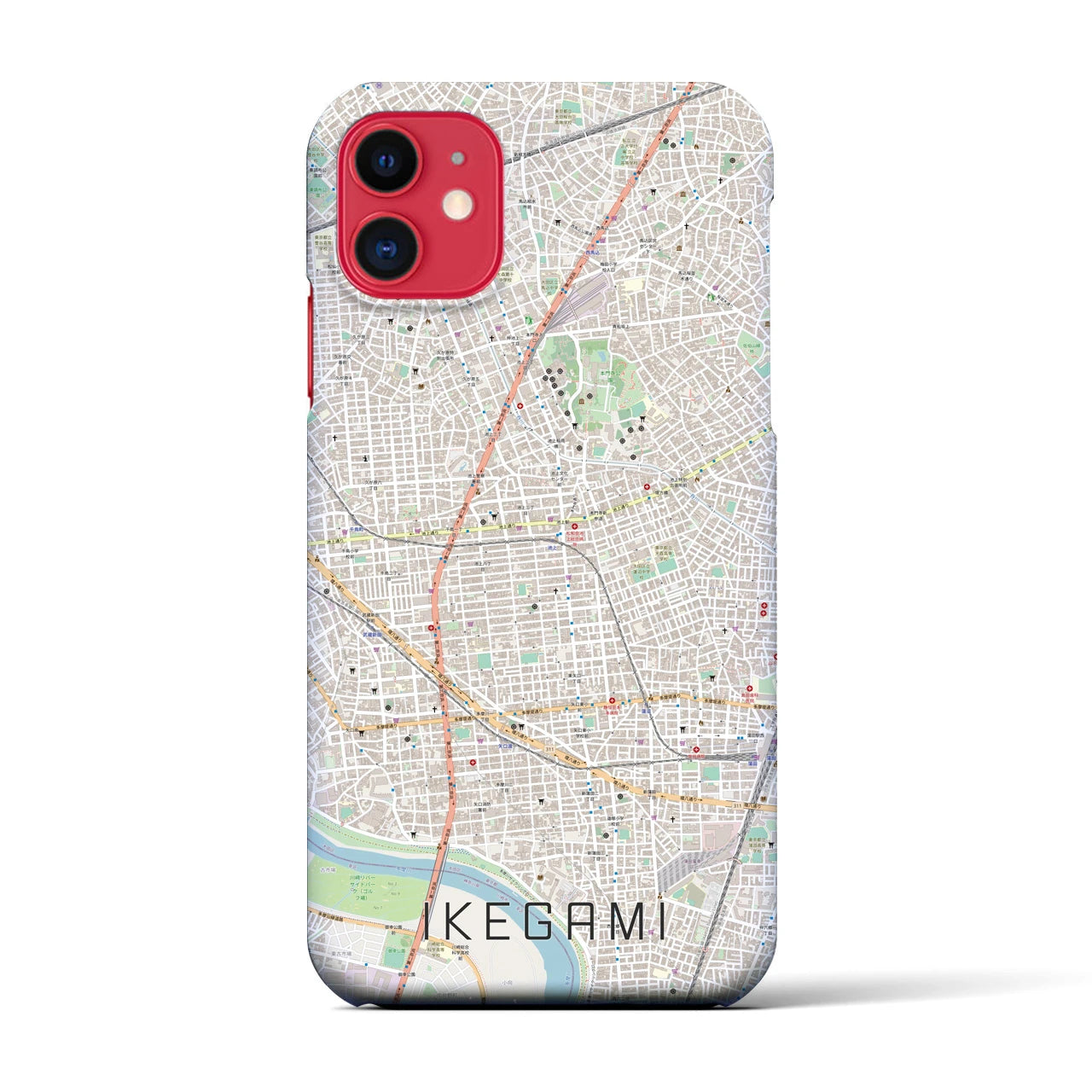 【池上(東京都)】地図柄iPhoneケース(バックカバータイプ)