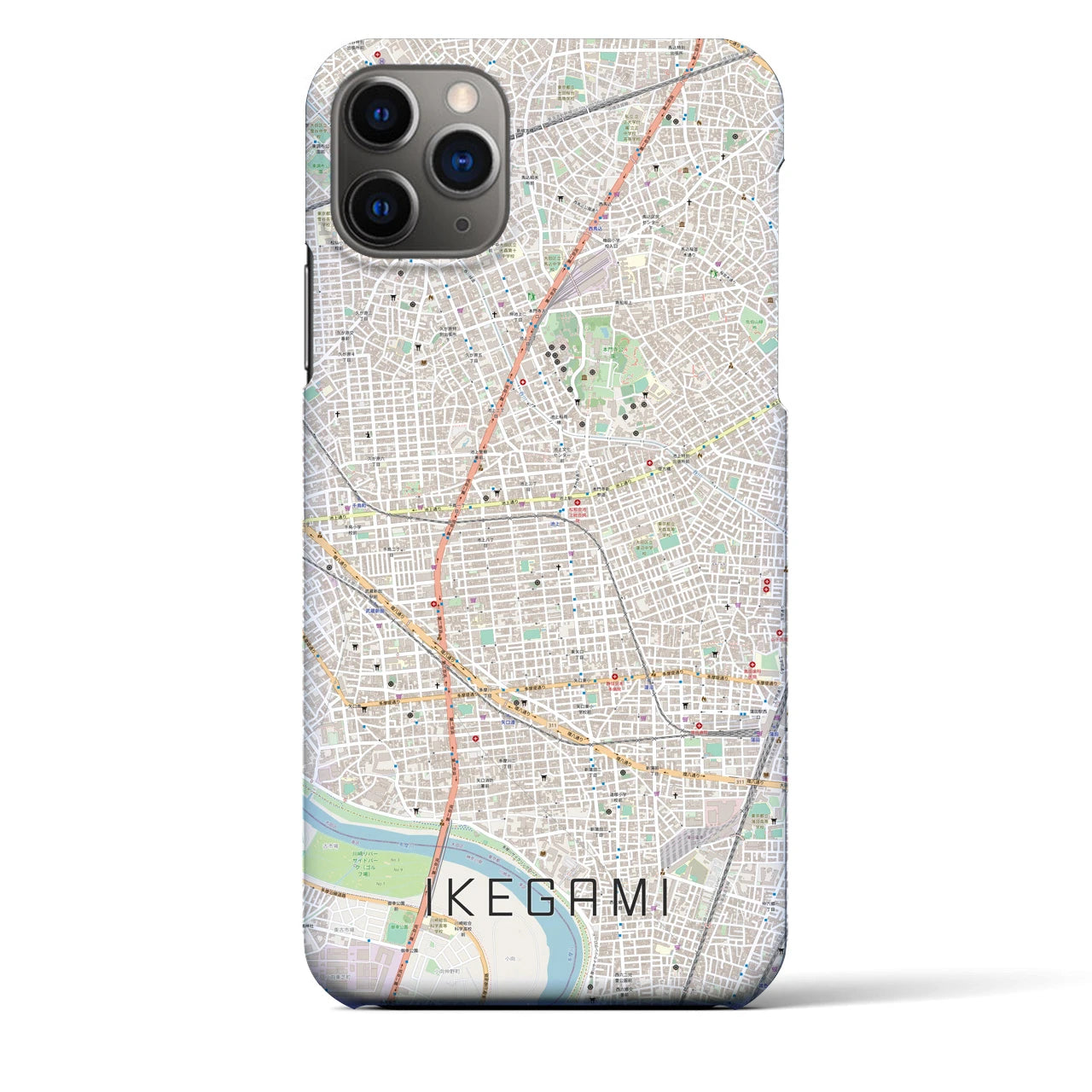 【池上(東京都)】地図柄iPhoneケース(バックカバータイプ)