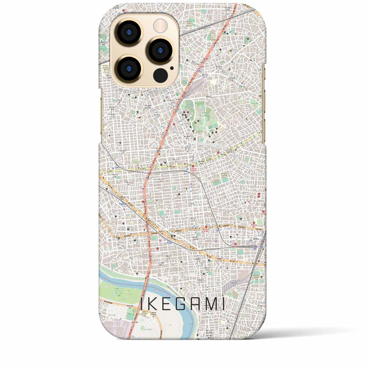 【池上(東京都)】地図柄iPhoneケース(バックカバータイプ)