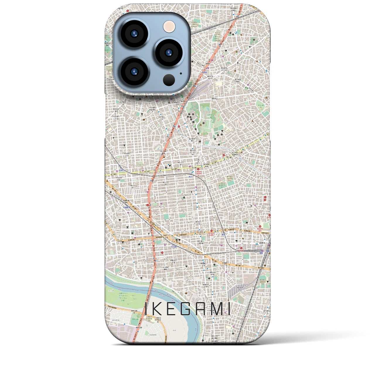 【池上(東京都)】地図柄iPhoneケース(バックカバータイプ)