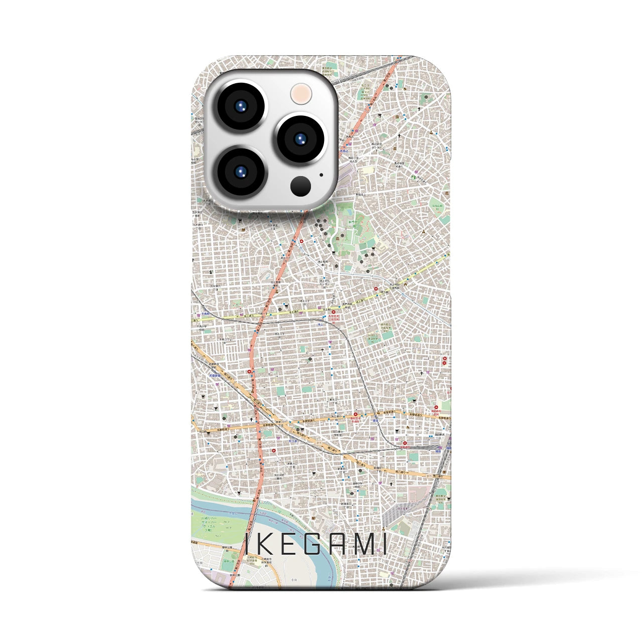 【池上(東京都)】地図柄iPhoneケース(バックカバータイプ)