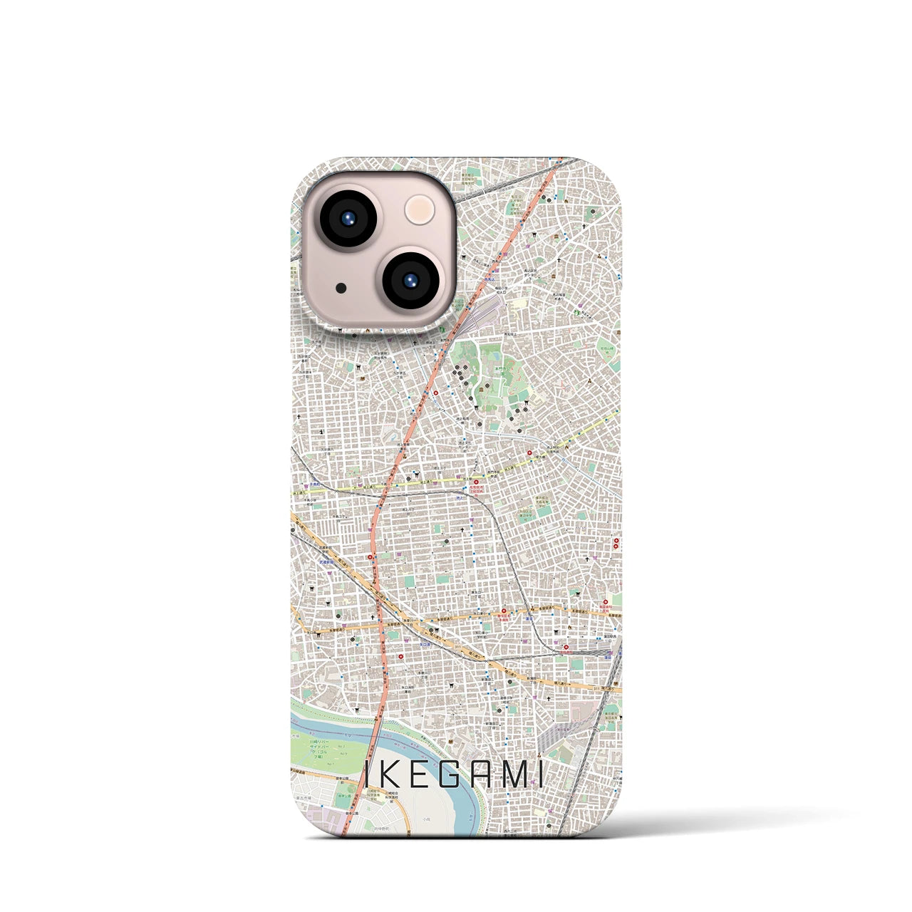 【池上(東京都)】地図柄iPhoneケース(バックカバータイプ)