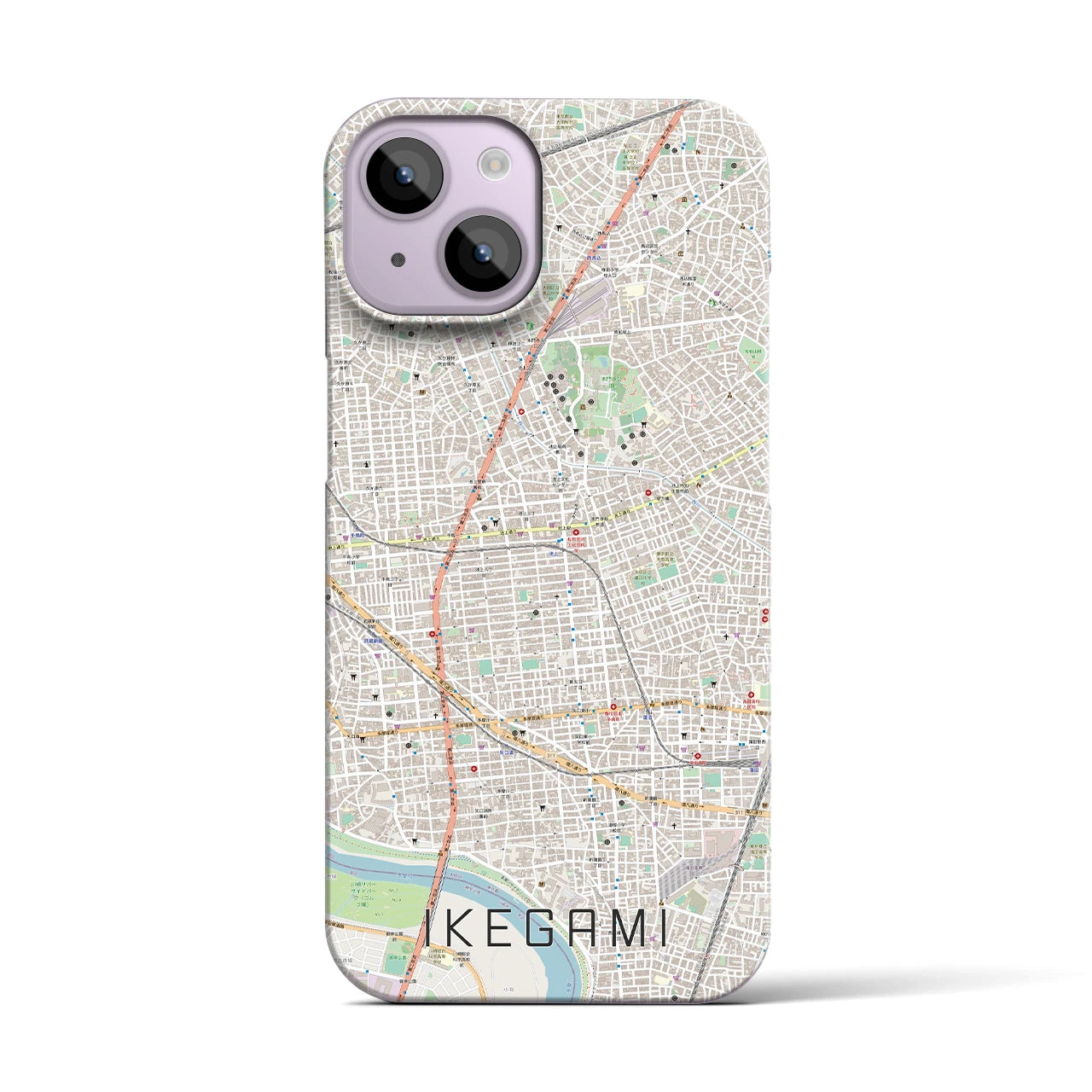 【池上(東京都)】地図柄iPhoneケース(バックカバータイプ)