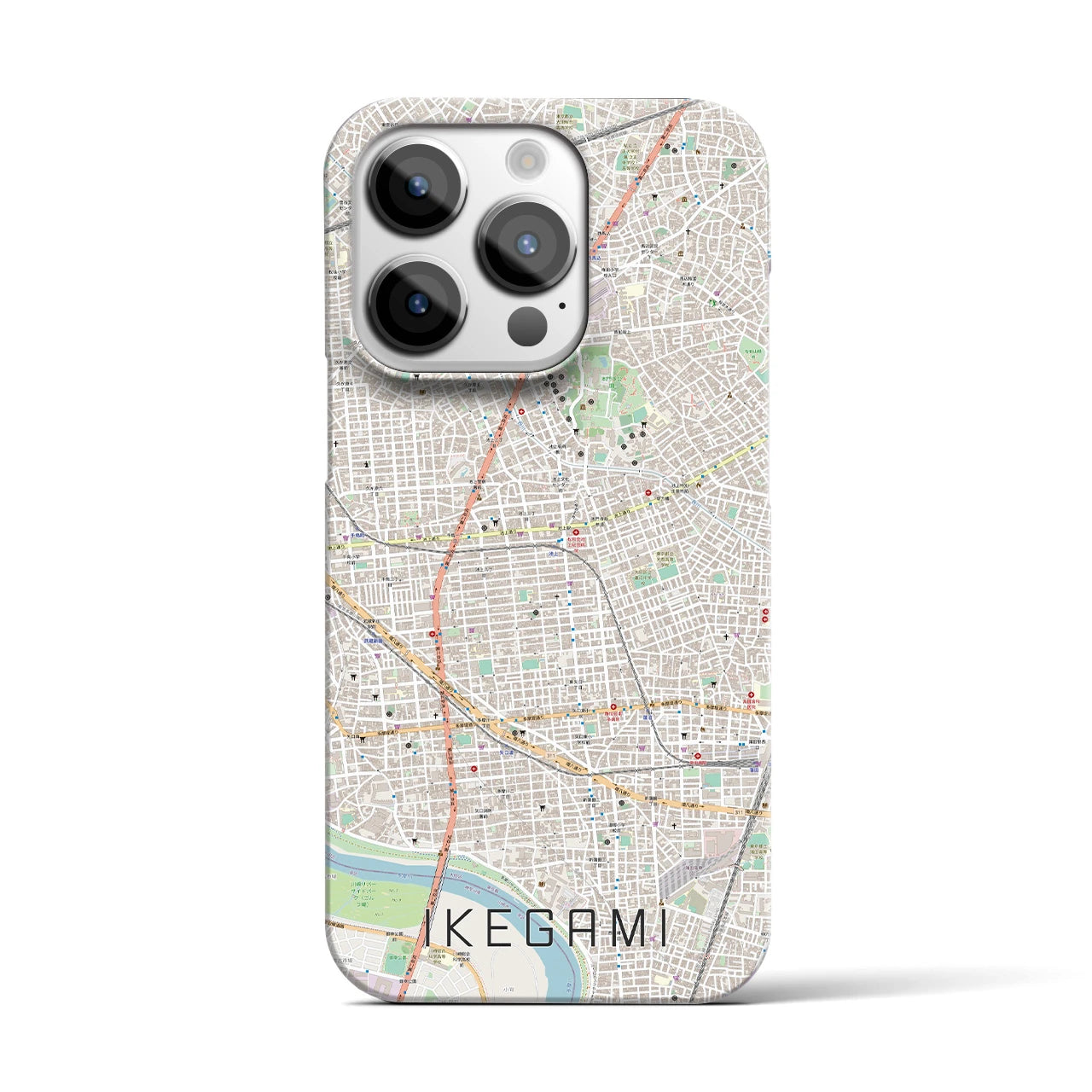 【池上(東京都)】地図柄iPhoneケース(バックカバータイプ)