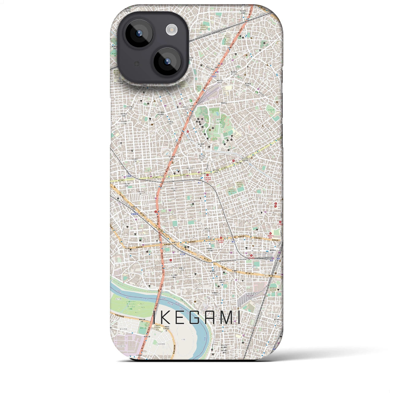 【池上(東京都)】地図柄iPhoneケース(バックカバータイプ)