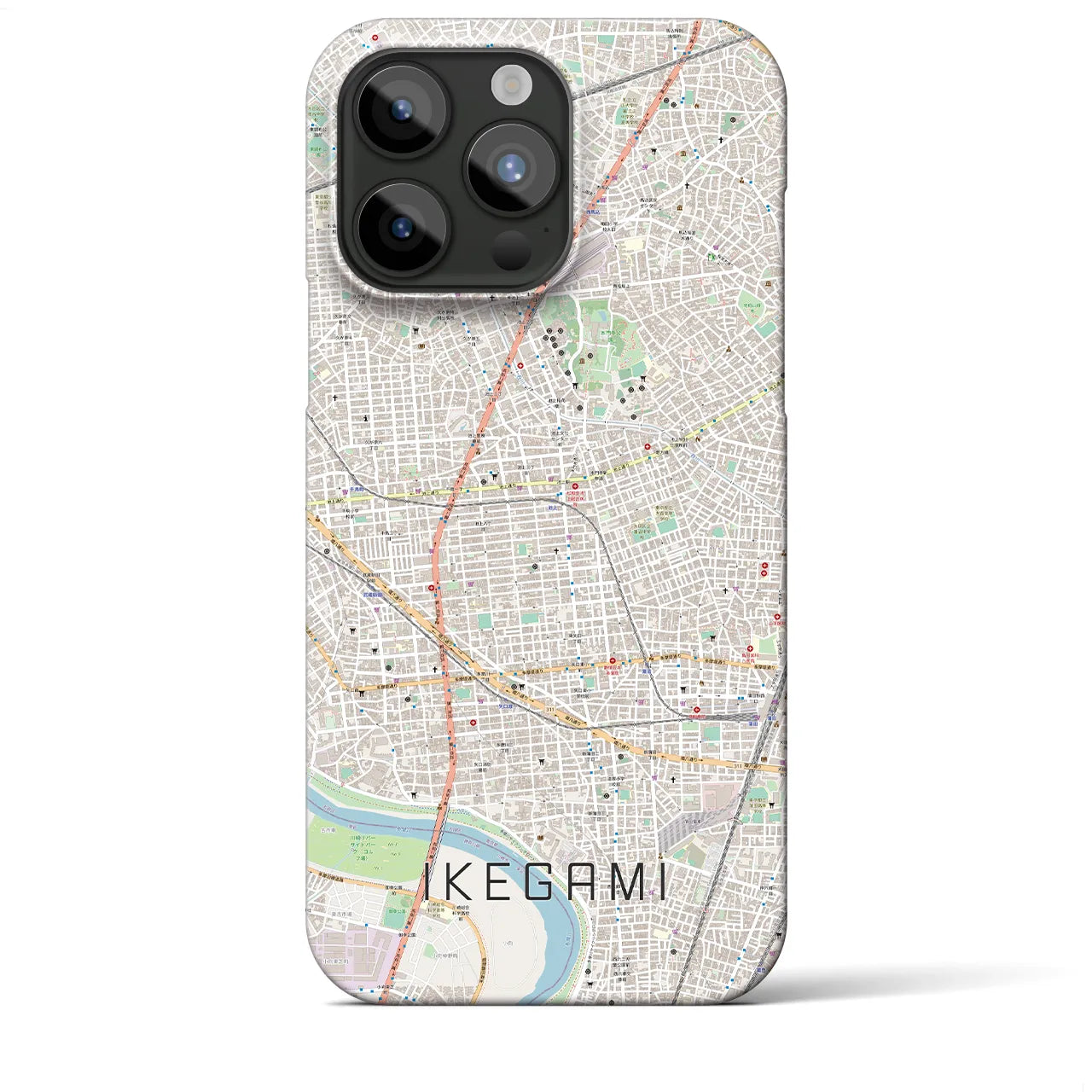 【池上(東京都)】地図柄iPhoneケース(バックカバータイプ)
