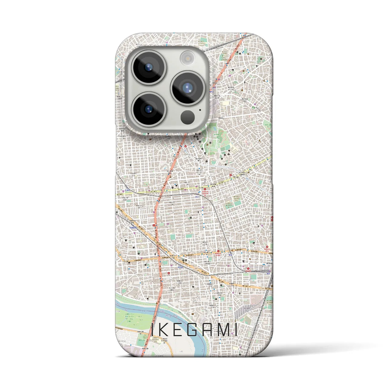 【池上(東京都)】地図柄iPhoneケース(バックカバータイプ)