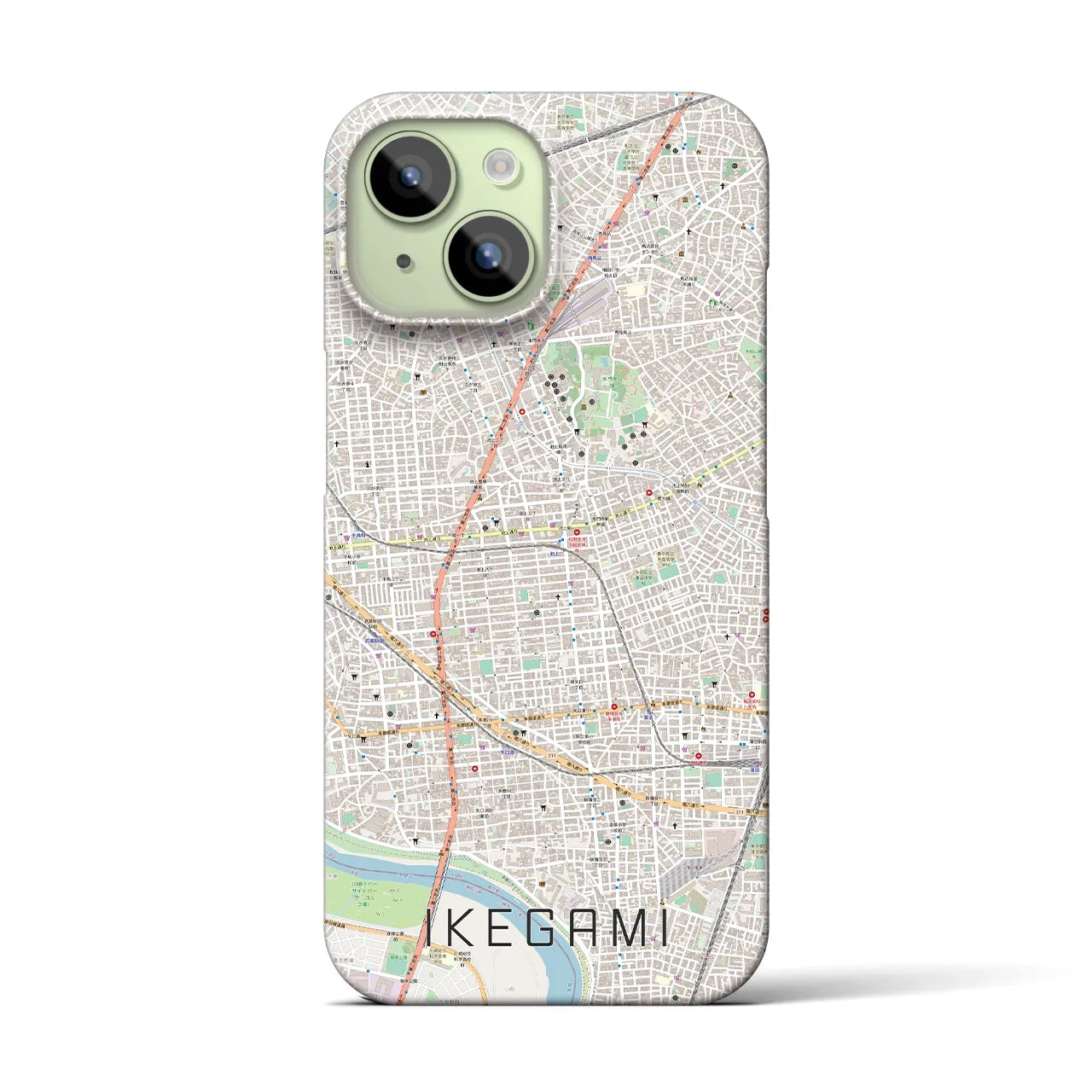 【池上(東京都)】地図柄iPhoneケース(バックカバータイプ)